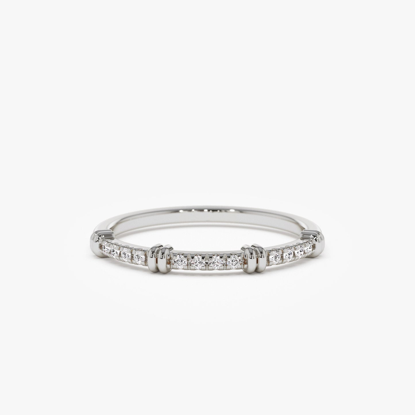 14k Unique Petite Diamond Stack Band - Geum Jewels