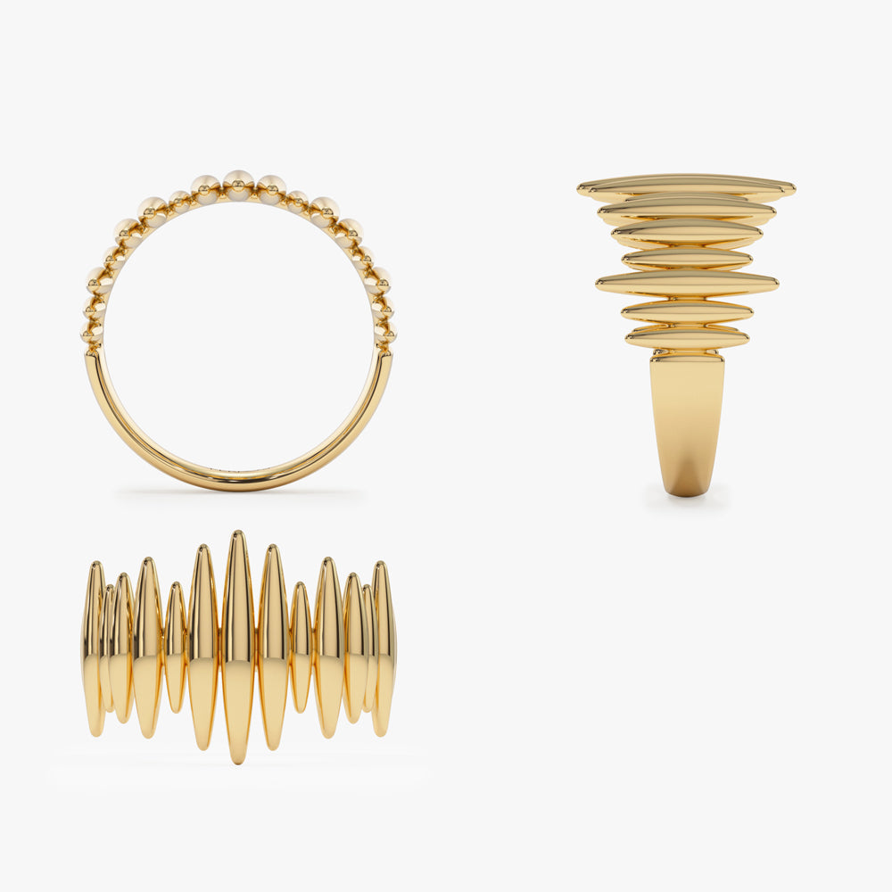 14k Unique Statement Gold Ring