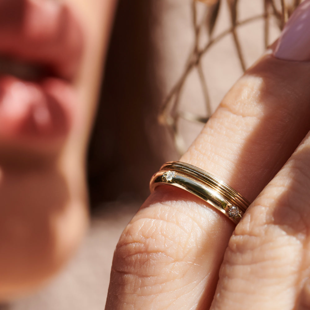 Star Setting Full Eternity Diamond Ring in 14k