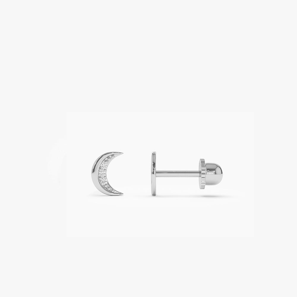 14k Crescent Moon Helix Piercing - Geum Jewels