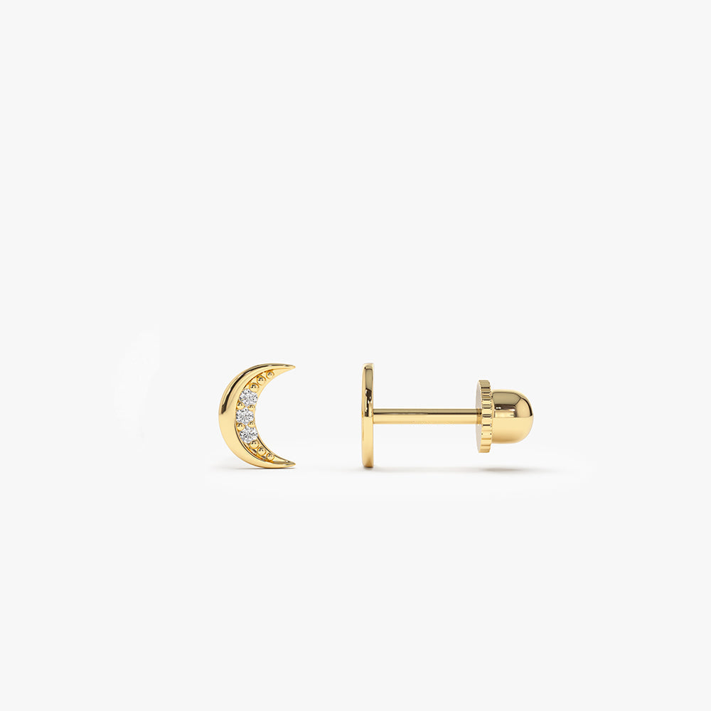 14k Crescent Moon Helix Piercing - Geum Jewels