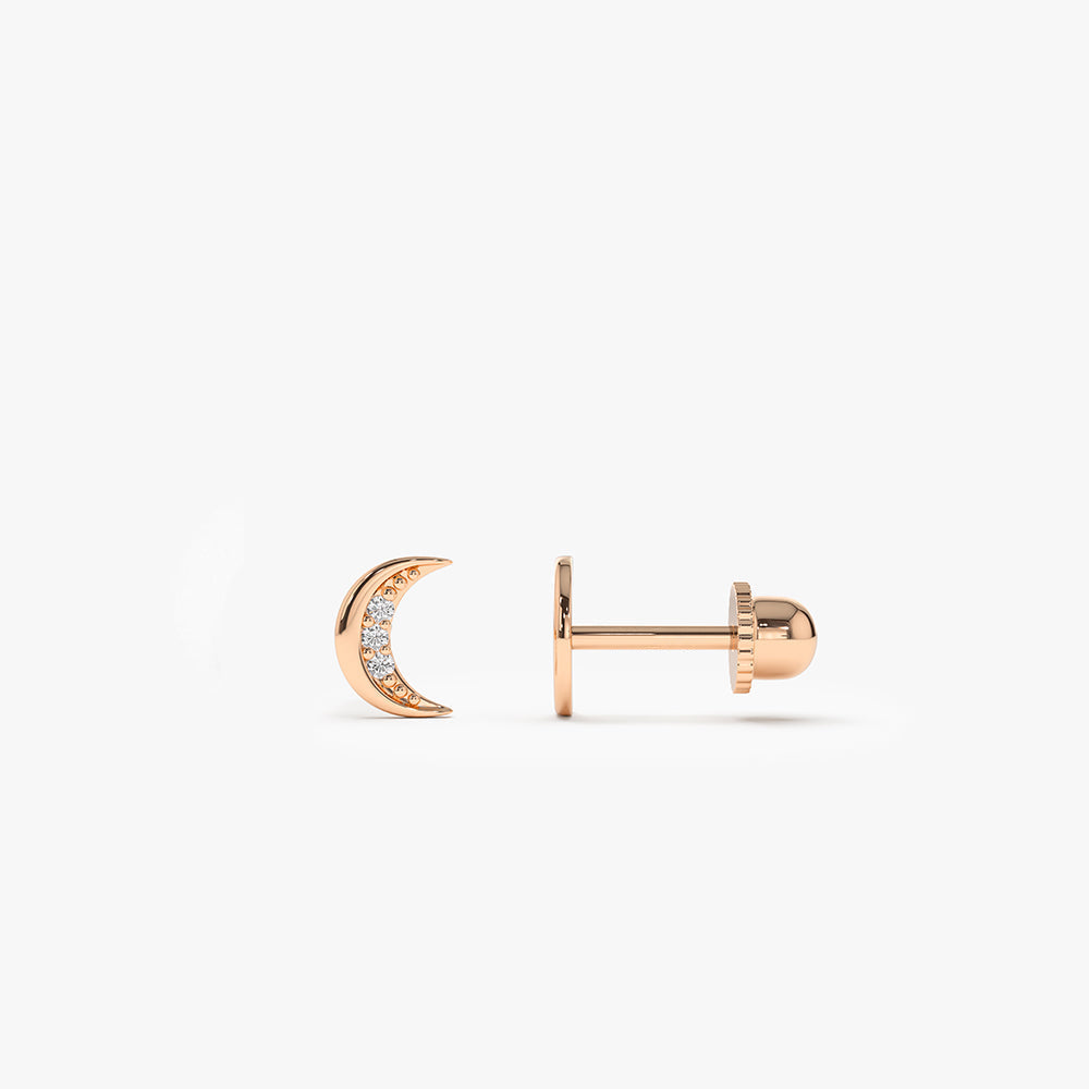 14k Crescent Moon Helix Piercing - Geum Jewels