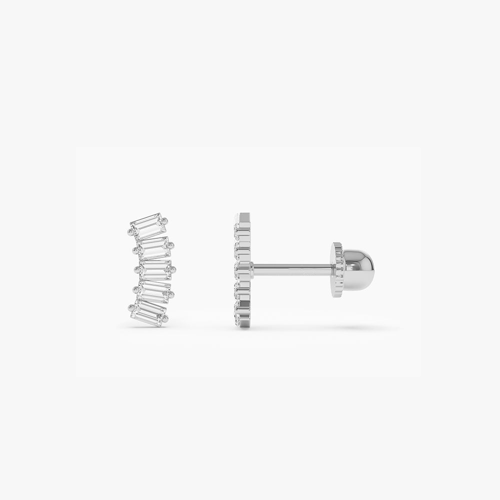 14k Curved Baguette Helix Piercing - Geum Jewels