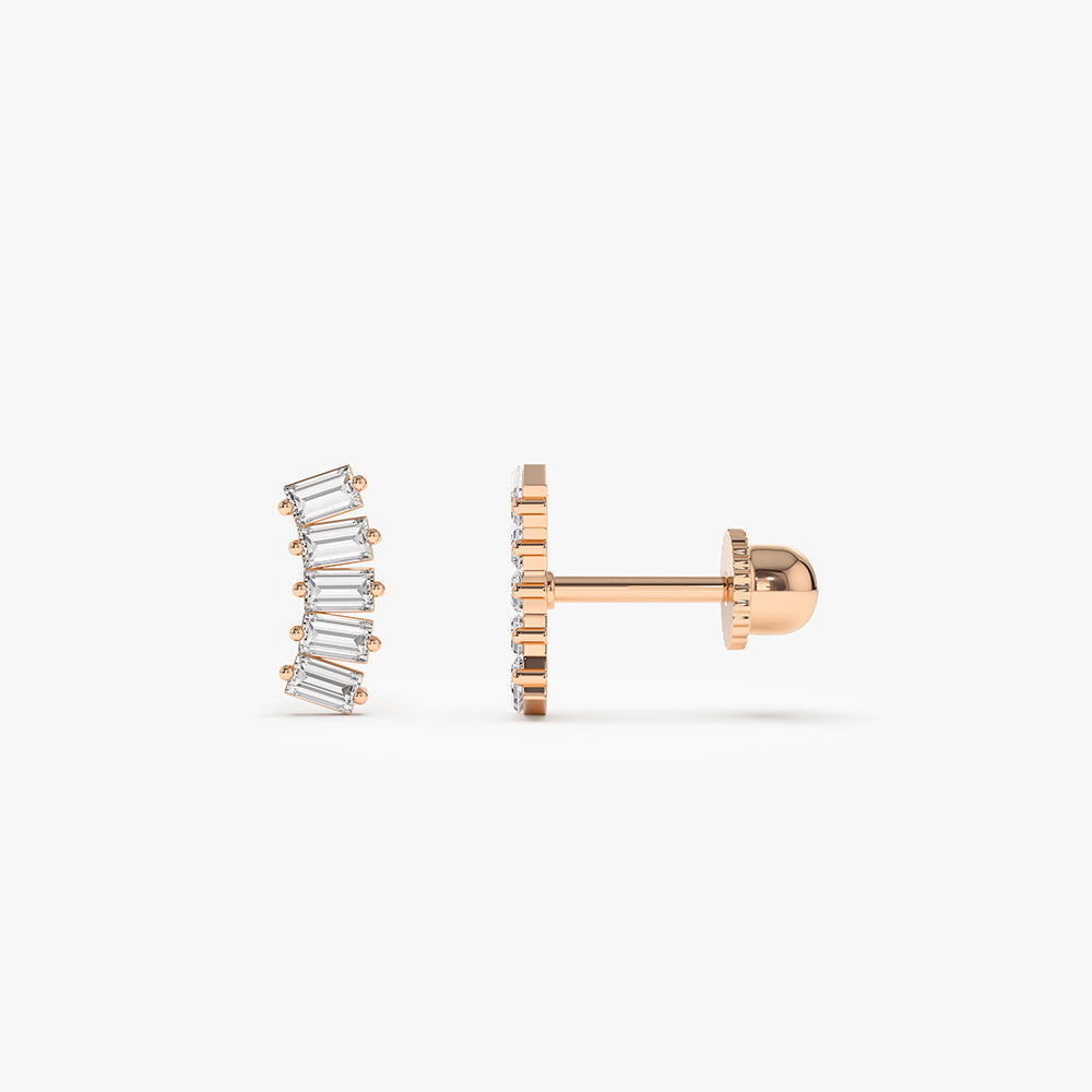 14k Curved Baguette Helix Piercing - Geum Jewels