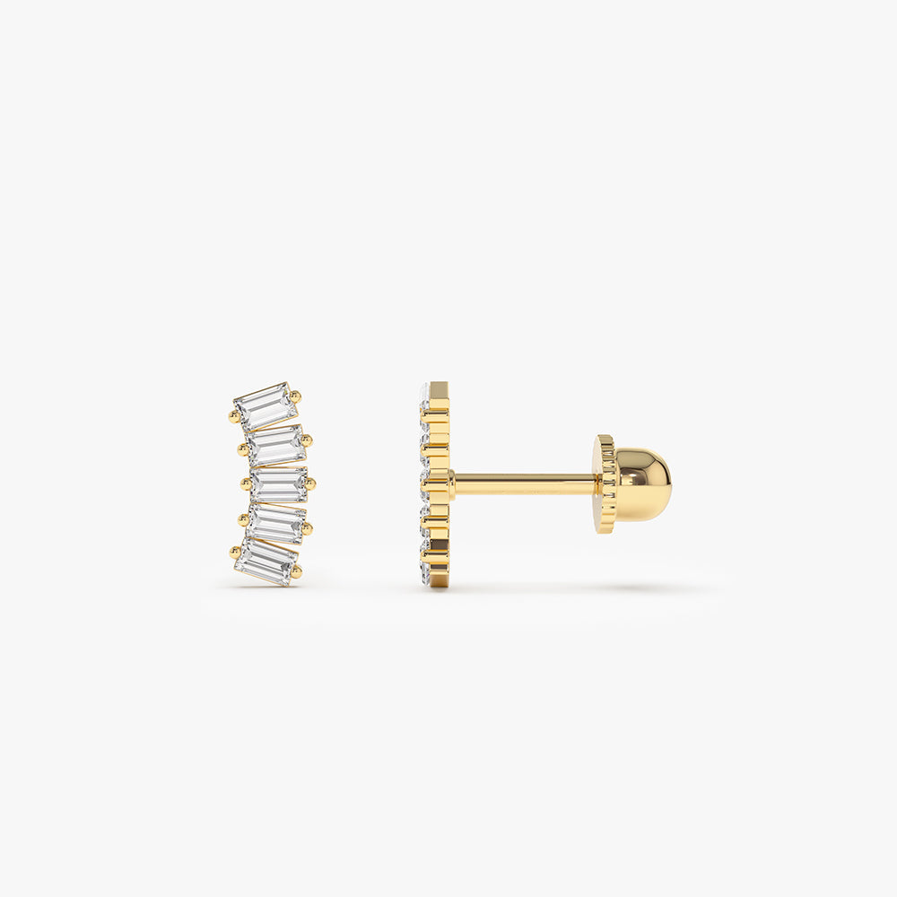 14k Curved Baguette Helix Piercing - Geum Jewels