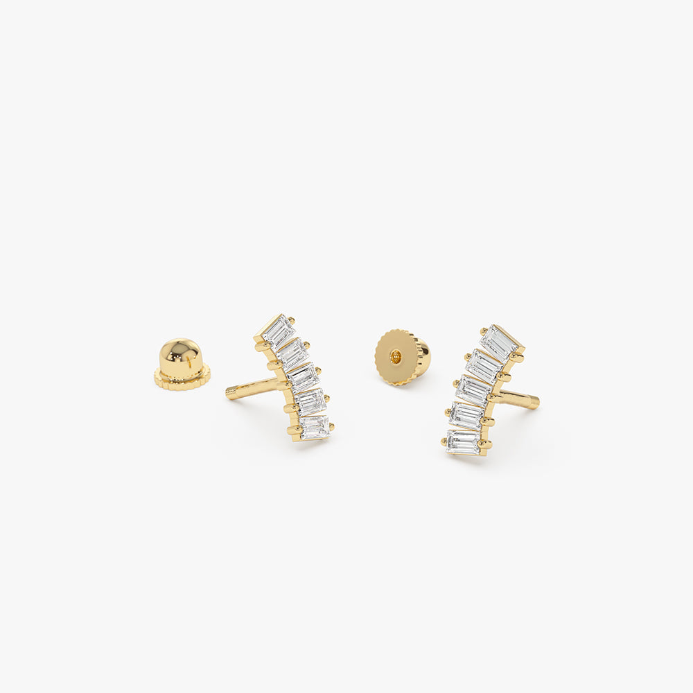 14k Curved Baguette Helix Piercing - Geum Jewels