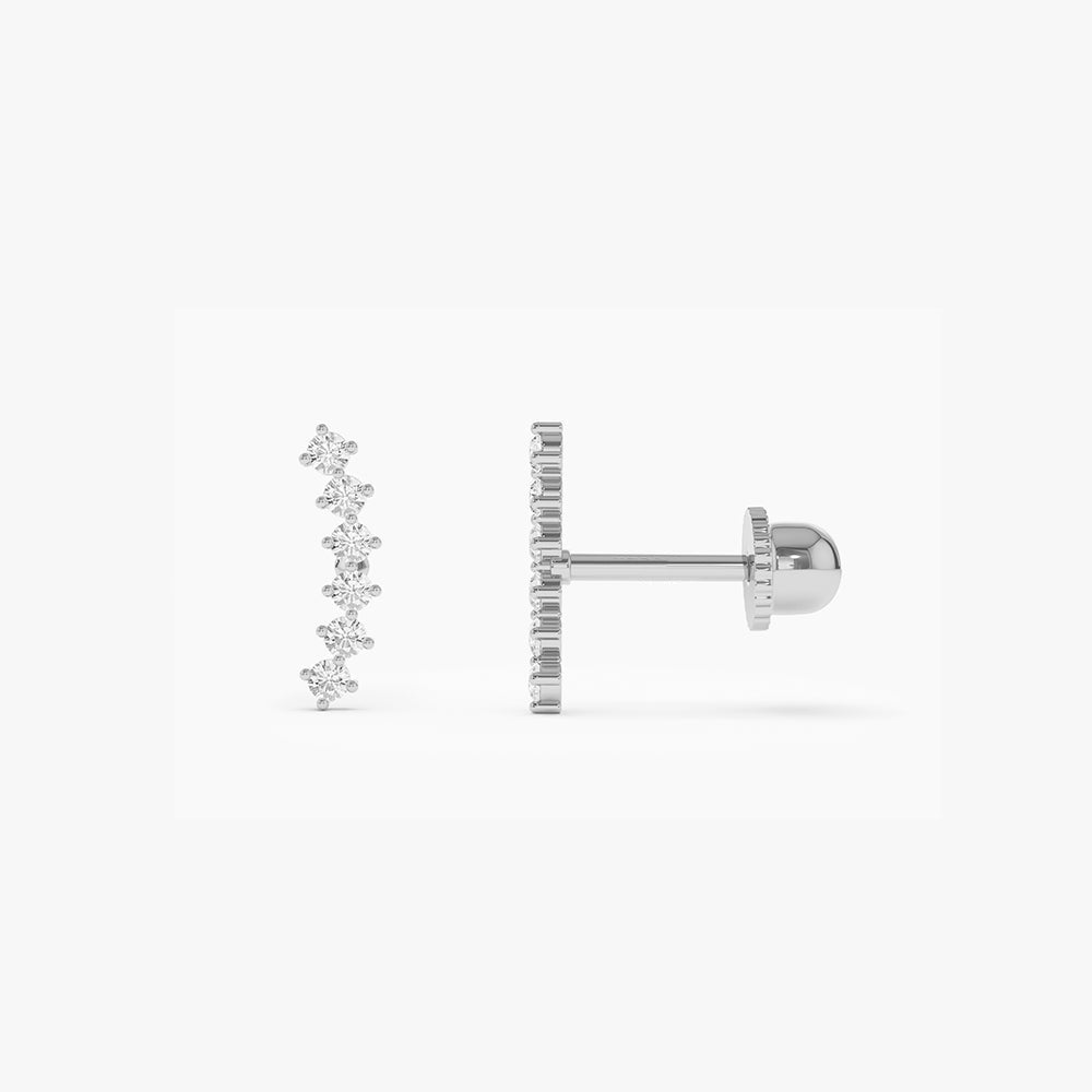 14k Curved Diamond Cluster Helix Piercing - Geum Jewels