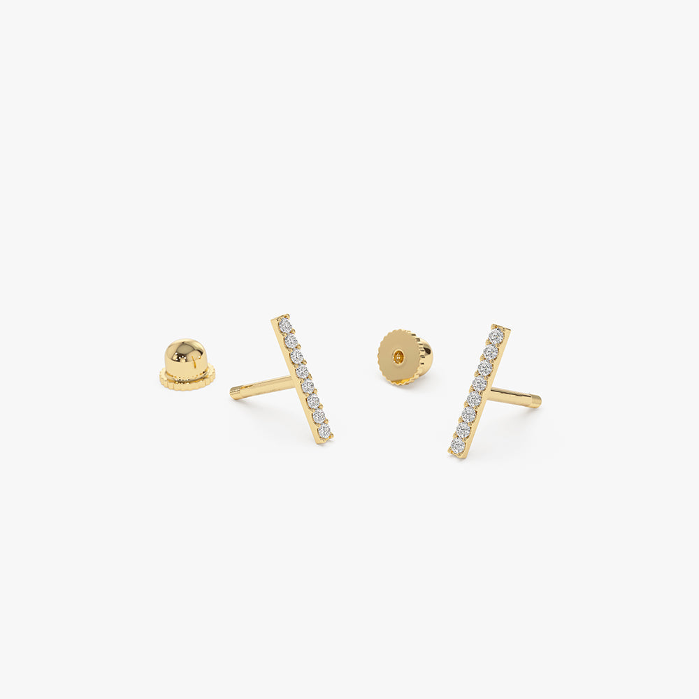 14k Diamond Bar Helix Piercing - Geum Jewels