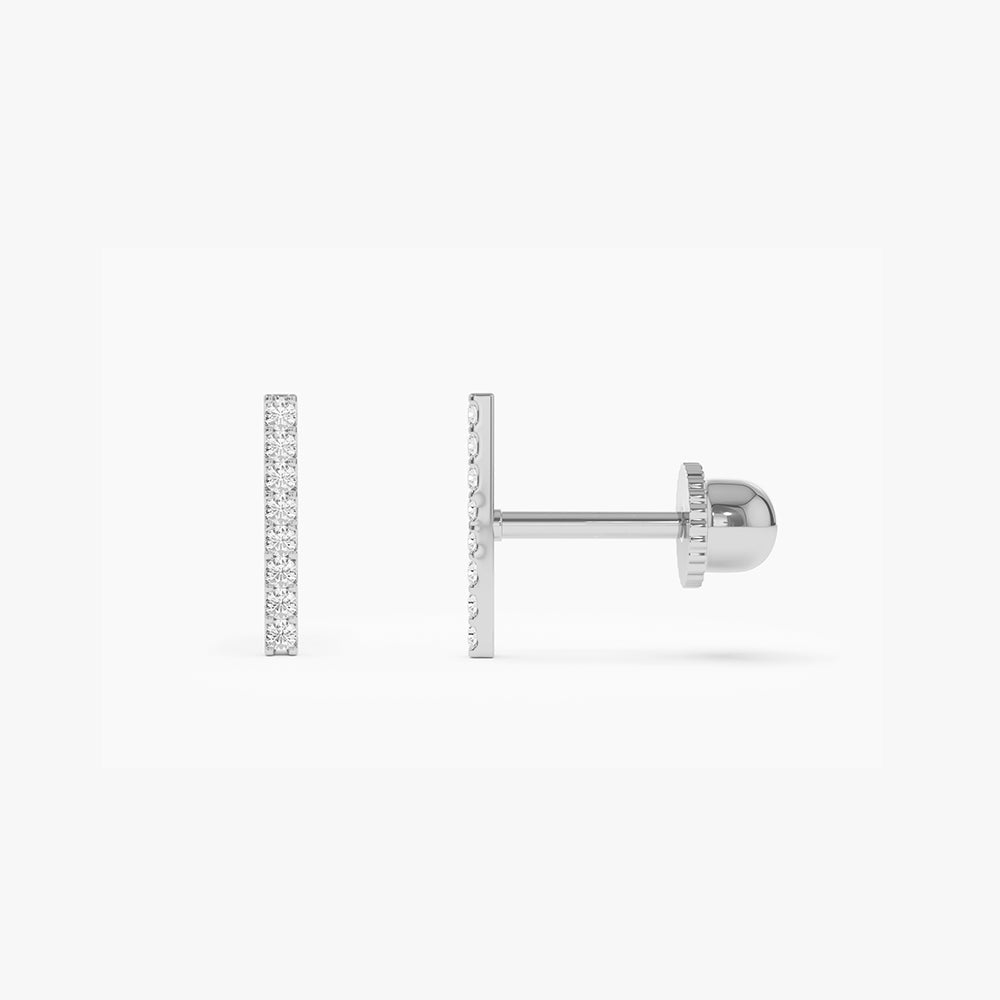14k Diamond Bar Helix Piercing - Geum Jewels