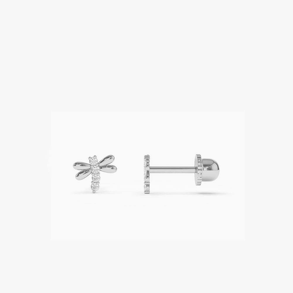 14k Diamond Bee Helix Piercing - Geum Jewels