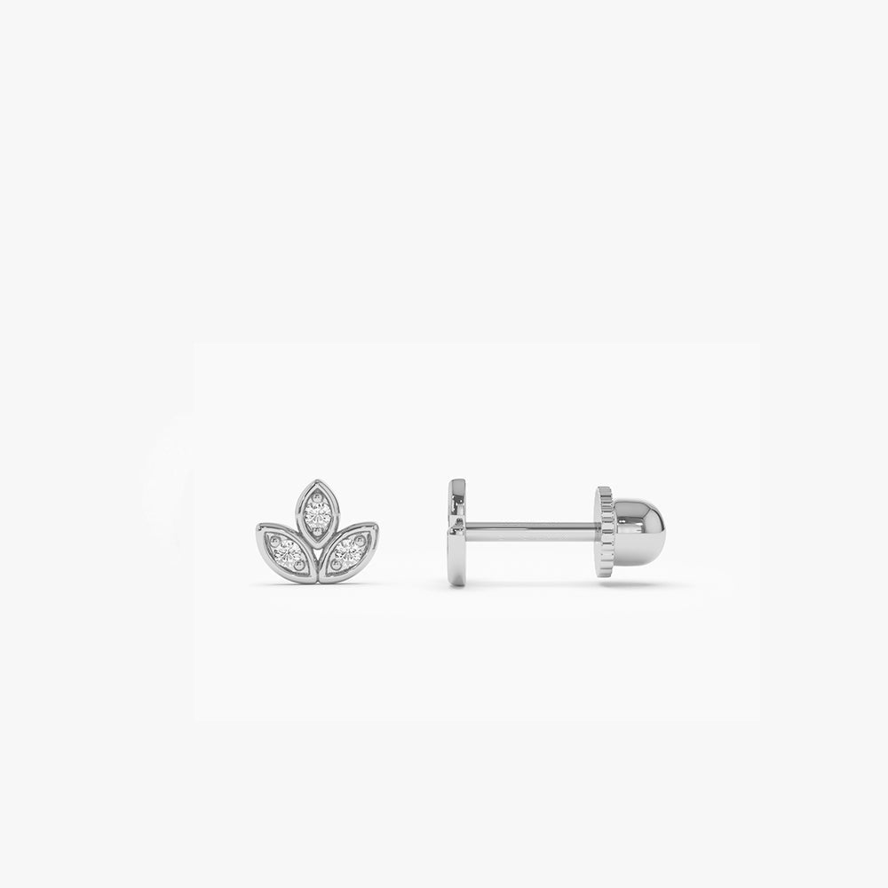14k Leaf Petal Diamond Helix Piercing - Geum Jewels