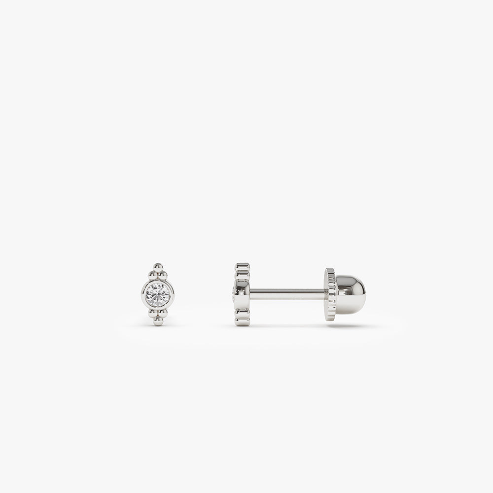 14k Six Dot Diamond Helix Piercing - Geum Jewels