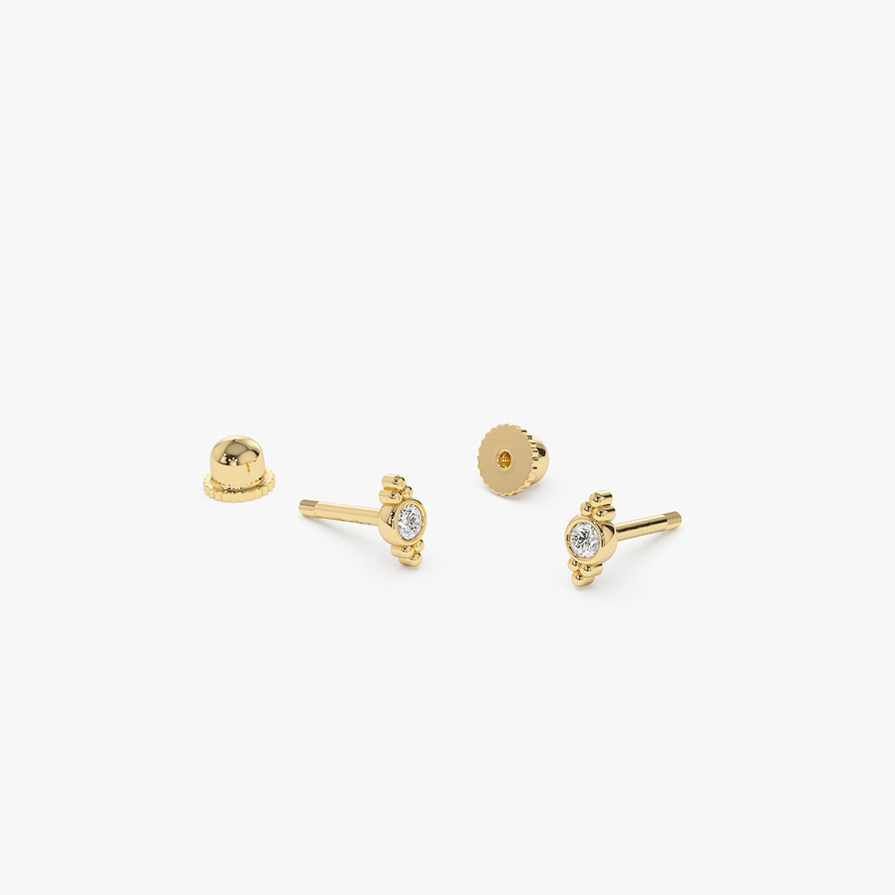 14k Six Dot Diamond Helix Piercing - Geum Jewels