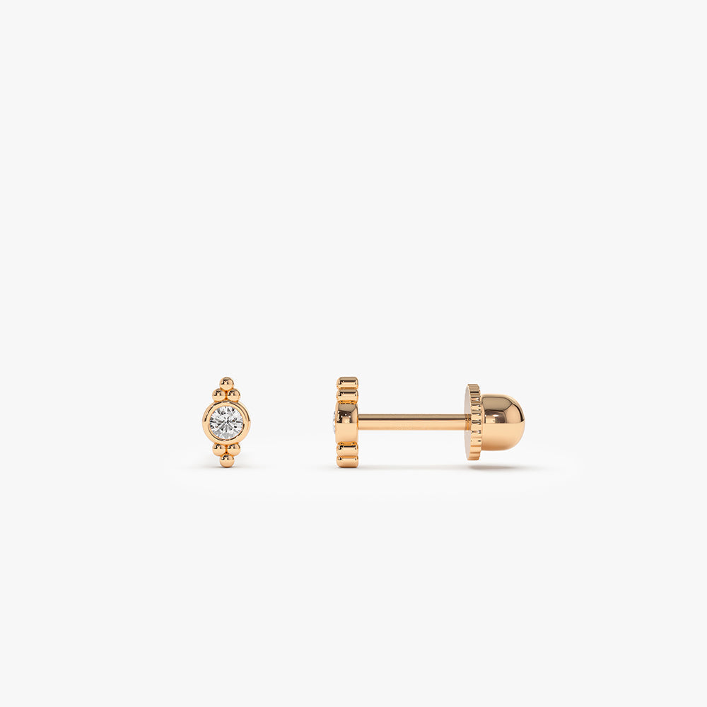 14k Six Dot Diamond Helix Piercing - Geum Jewels