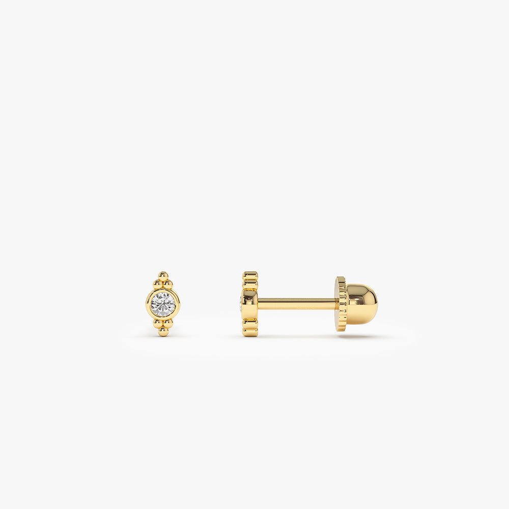14k Six Dot Diamond Helix Piercing - Geum Jewels