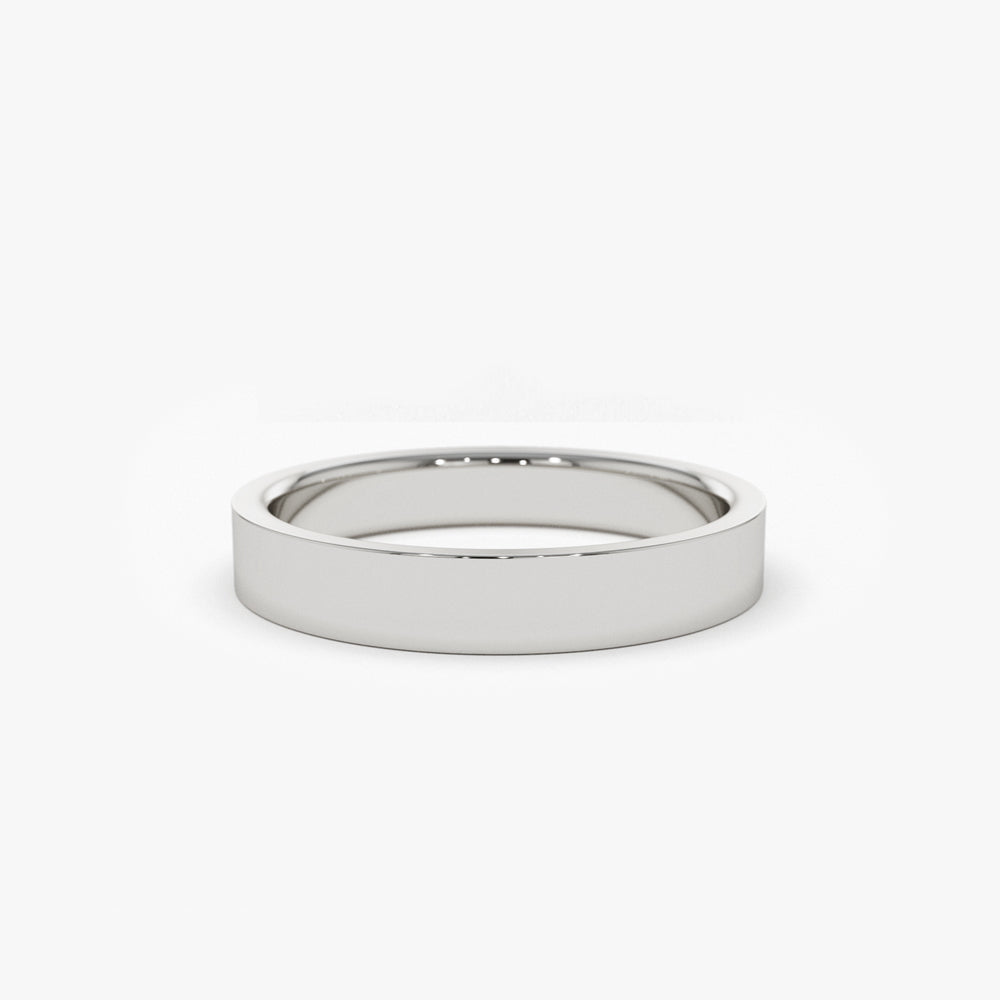 Platinum 3MM Flat Wedding Band - Geum Jewels
