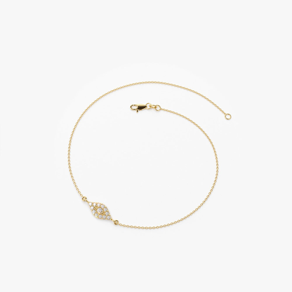 14k Gold All Diamond Evil Eye Bracelet