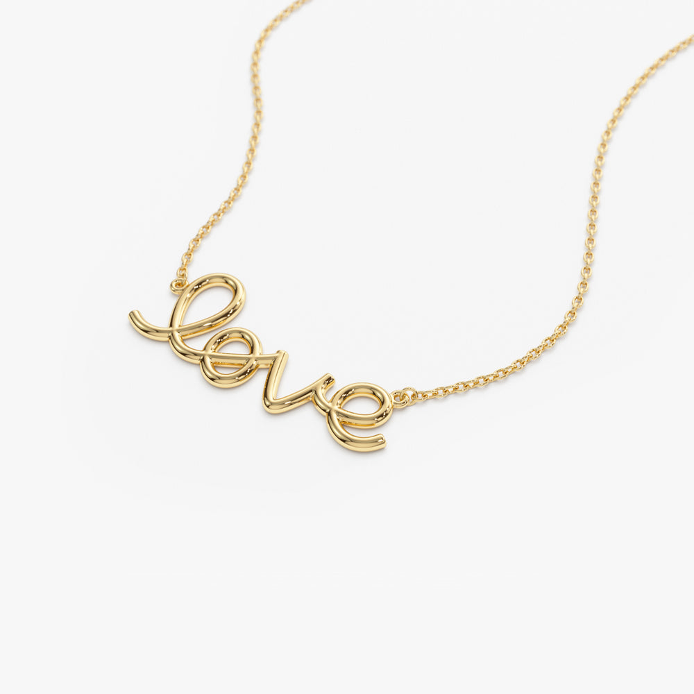 14k Solid Gold Love Necklace