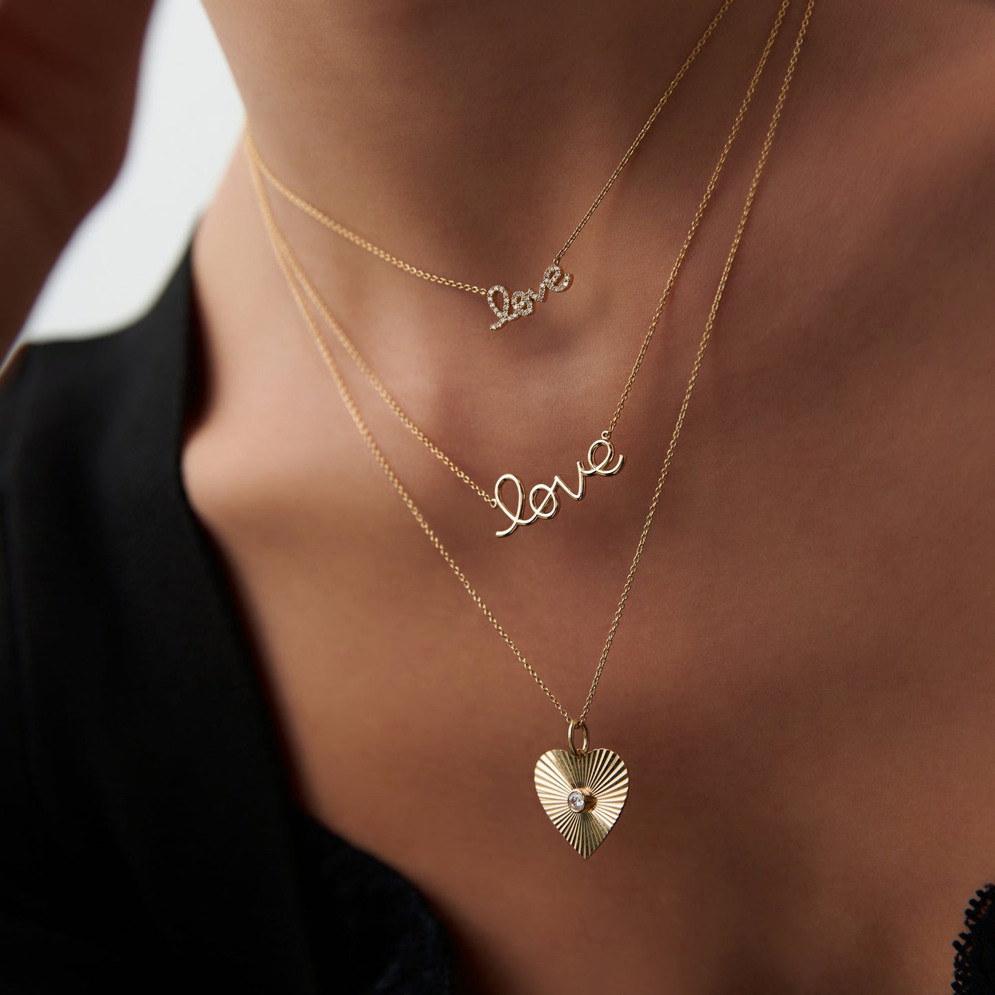 14k Solid Gold Love Necklace