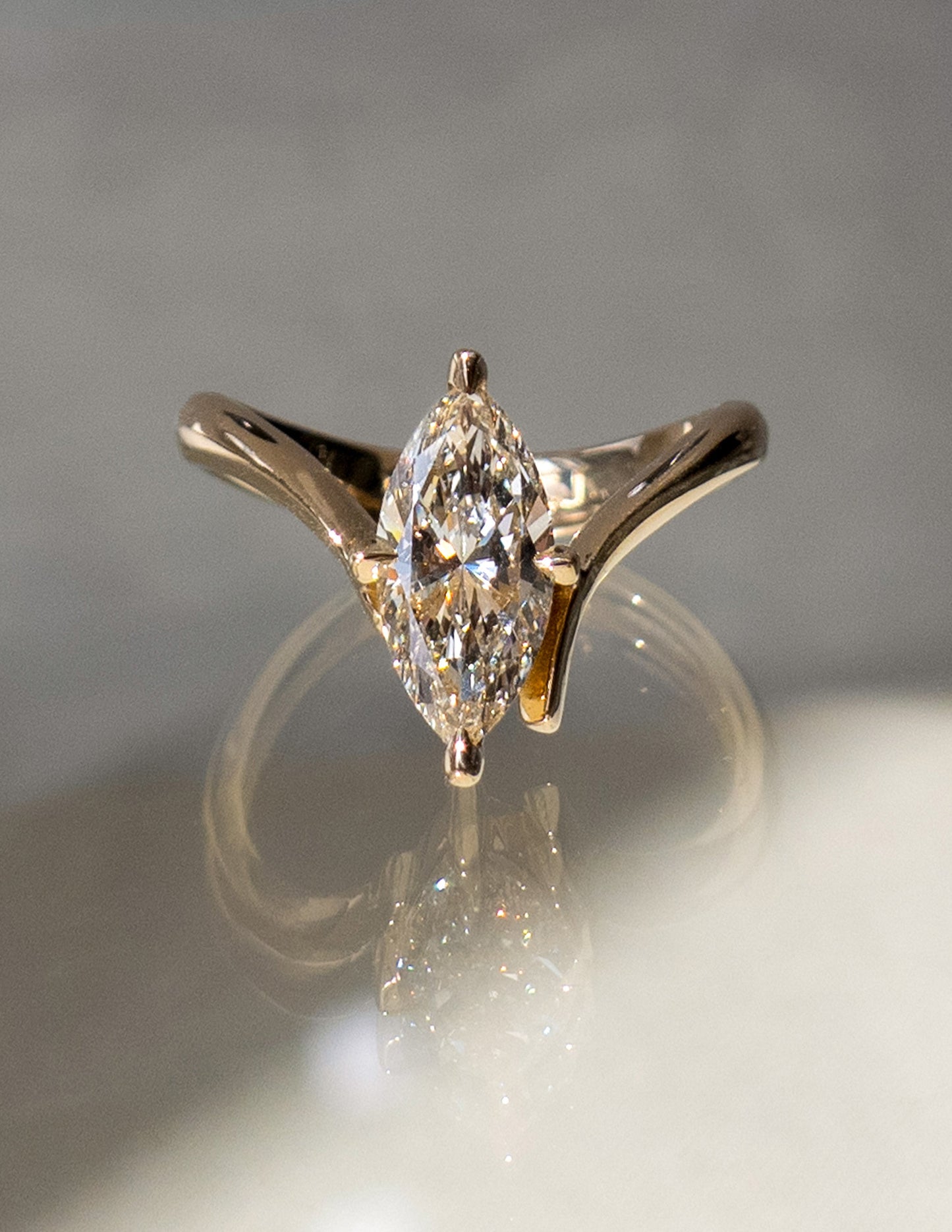 1.0- 3.0ct Grande Marquise Eve Ring - Geum Jewels
