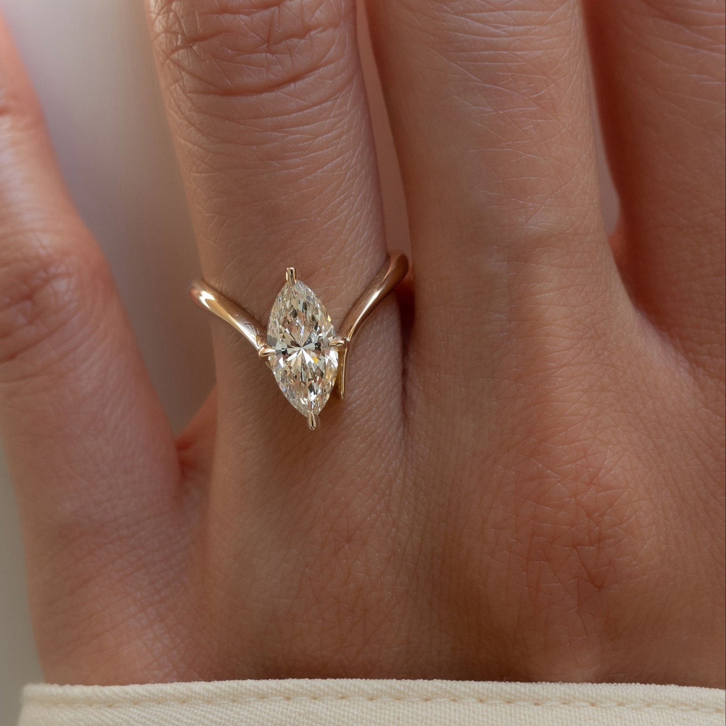 1.0- 3.0ct Grande Marquise Eve Ring - Geum Jewels