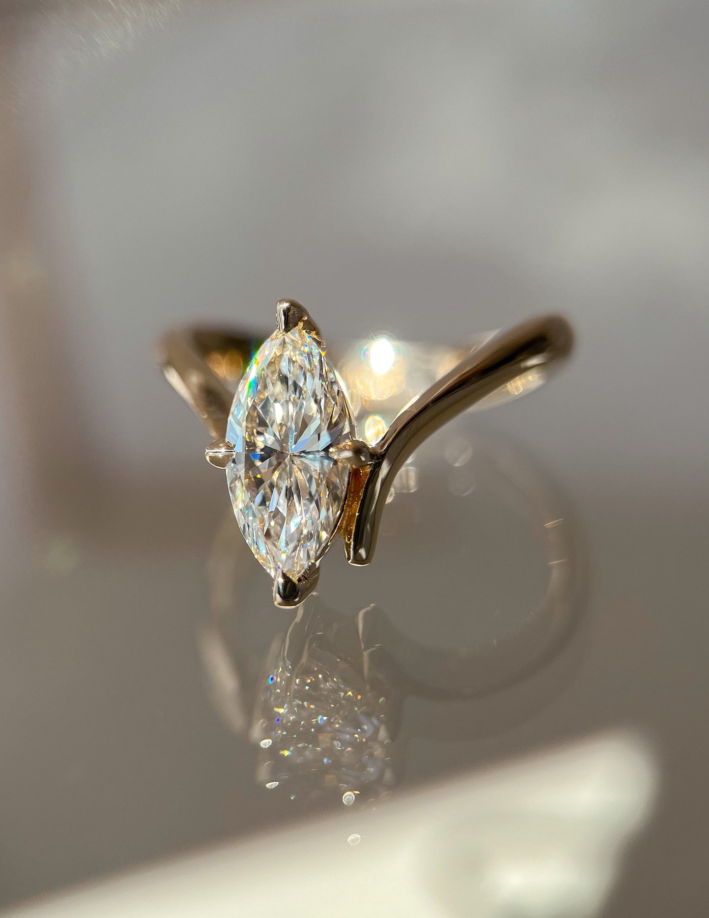 1.0- 3.0ct Grande Marquise Eve Ring - Geum Jewels