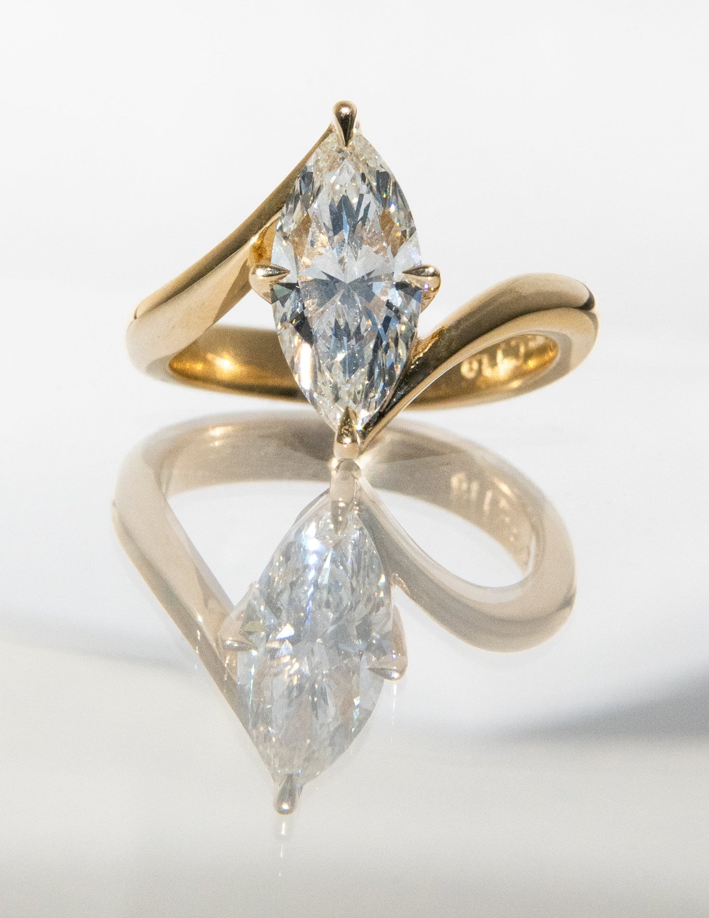 1.0- 3.0ct VERTICAL Marquise Solitaire Ring - Geum Jewels