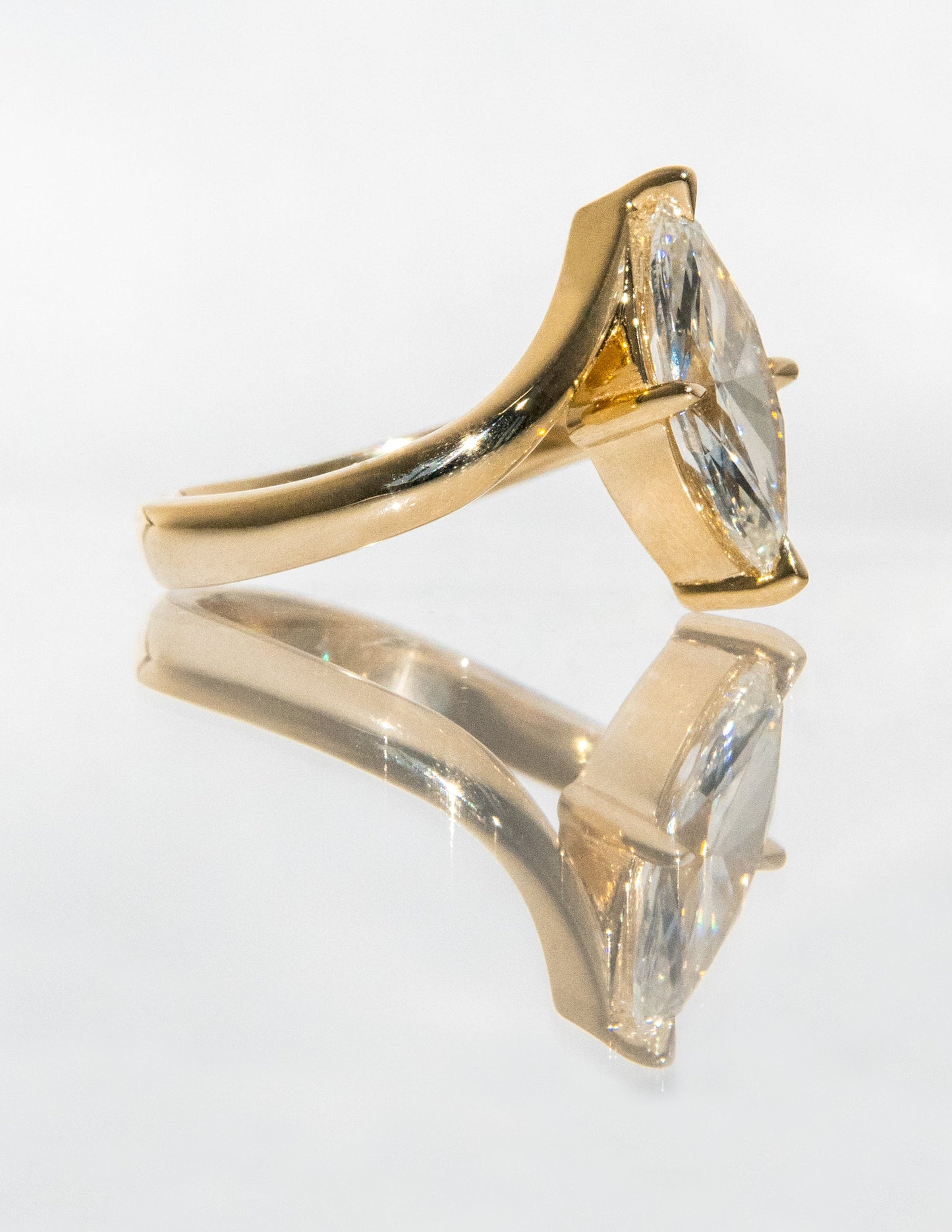 1.0- 3.0ct VERTICAL Marquise Solitaire Ring - Geum Jewels