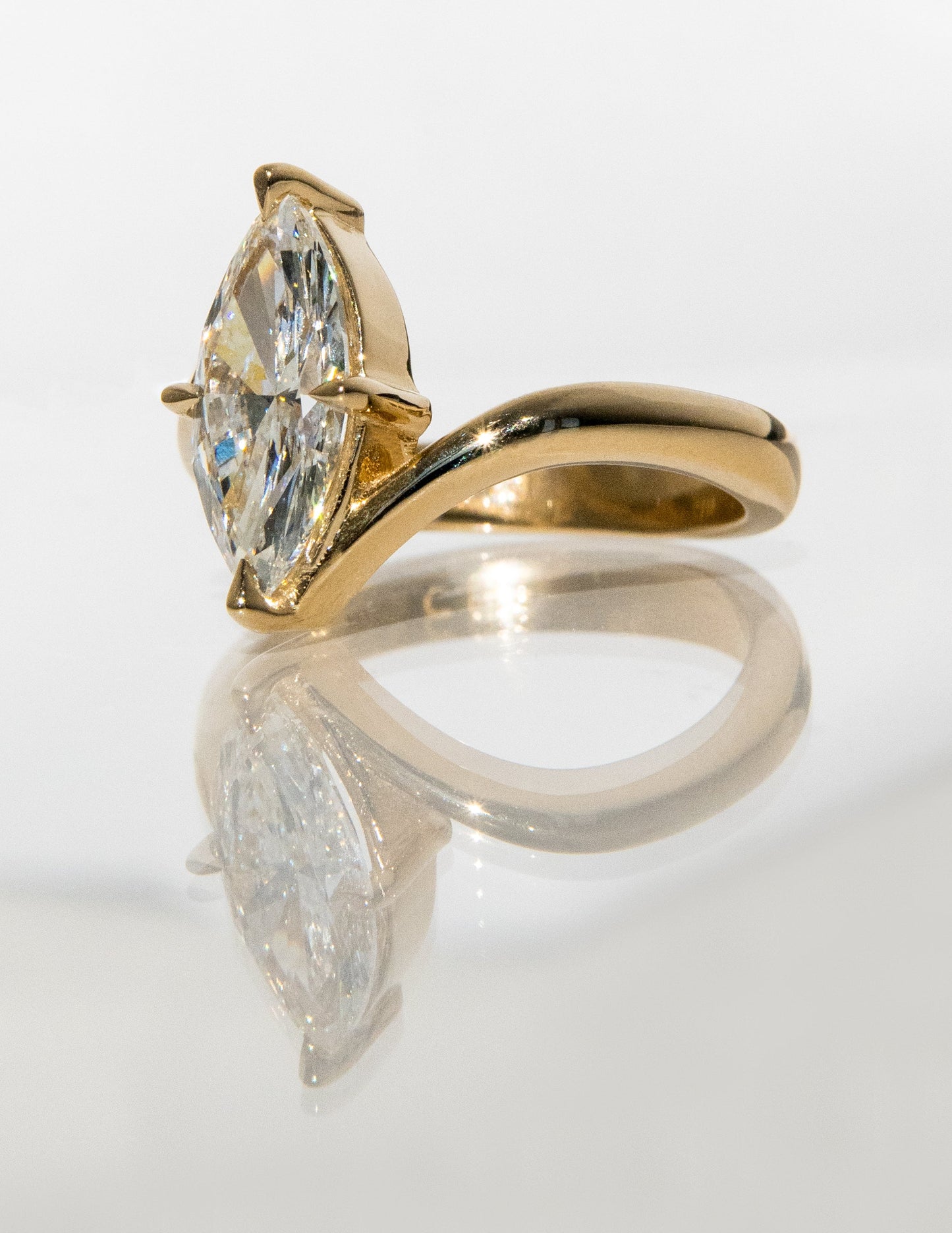 1.0- 3.0ct VERTICAL Marquise Solitaire Ring - Geum Jewels