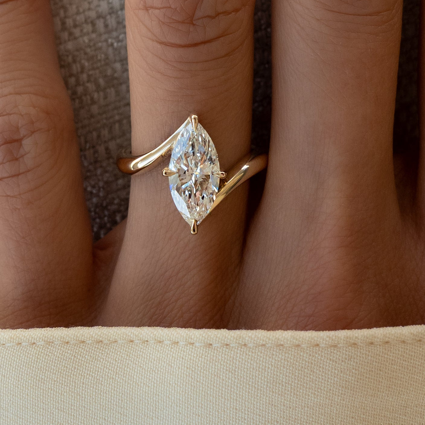1.0- 3.0ct VERTICAL Marquise Solitaire Ring - Geum Jewels
