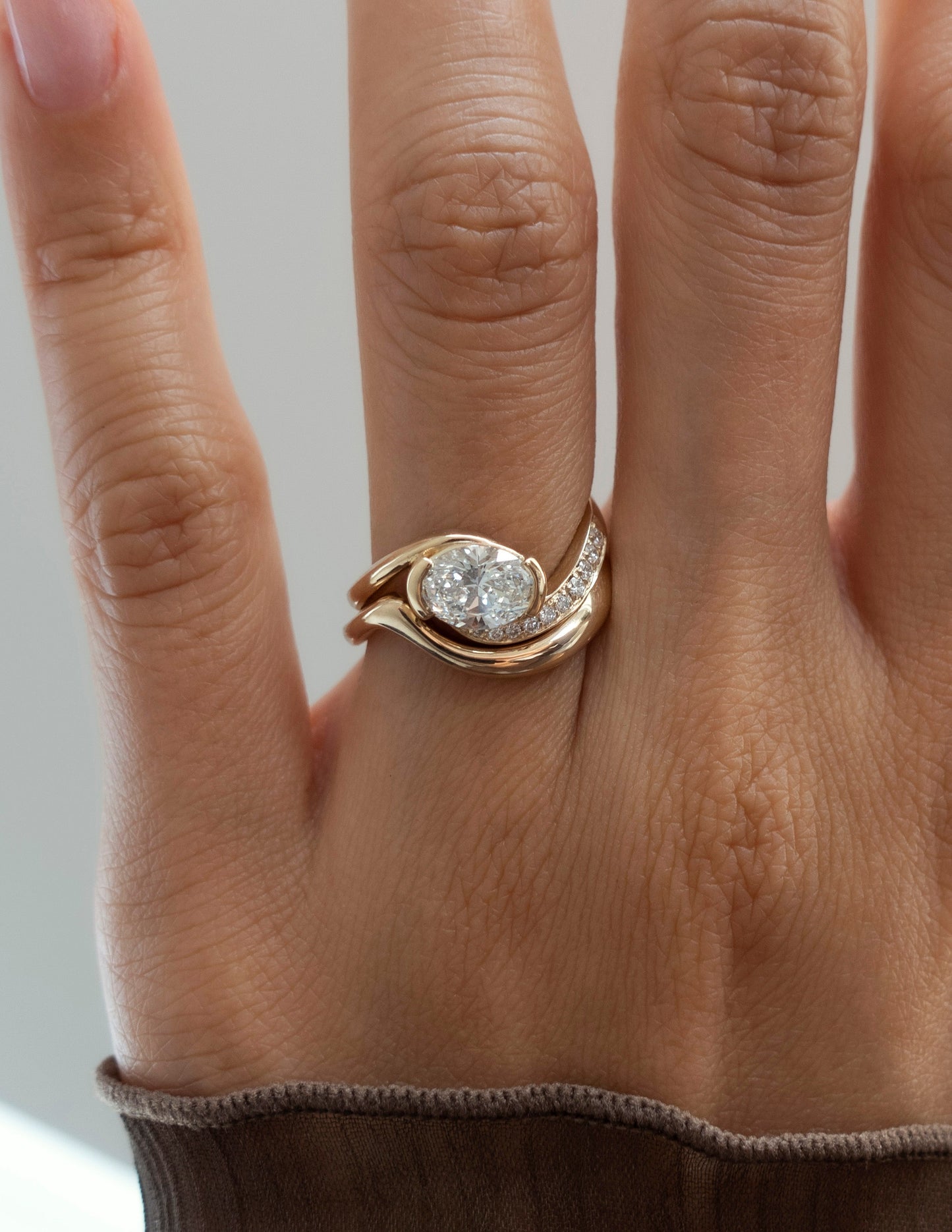 1.0- 2.0ct OVAL Solitaire Ring & Band SET - Geum Jewels