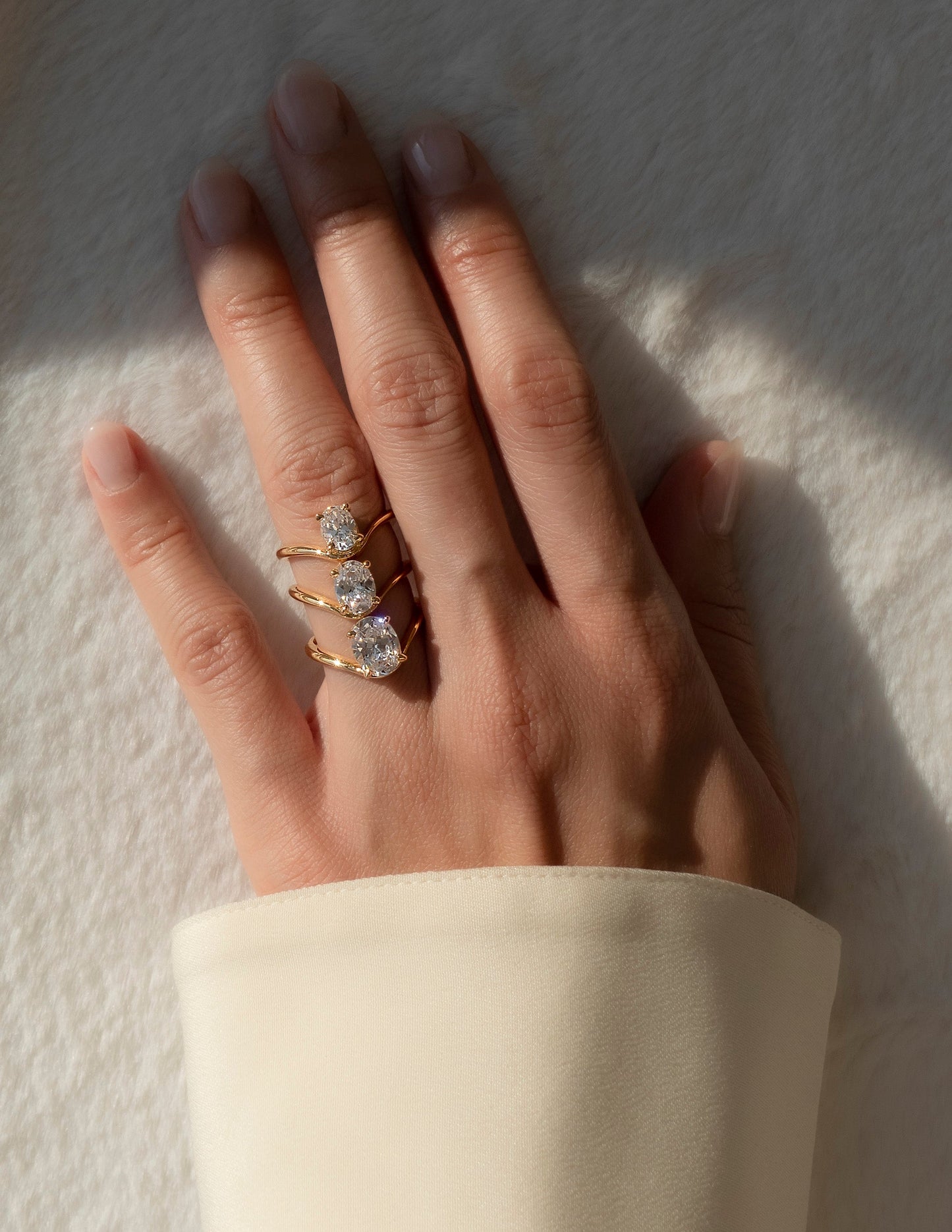 Cadette Oval Sunrise engagement ring with band. Oval nature inspired engagement ring with band. Oval sunrise inspired engagement ring with band.