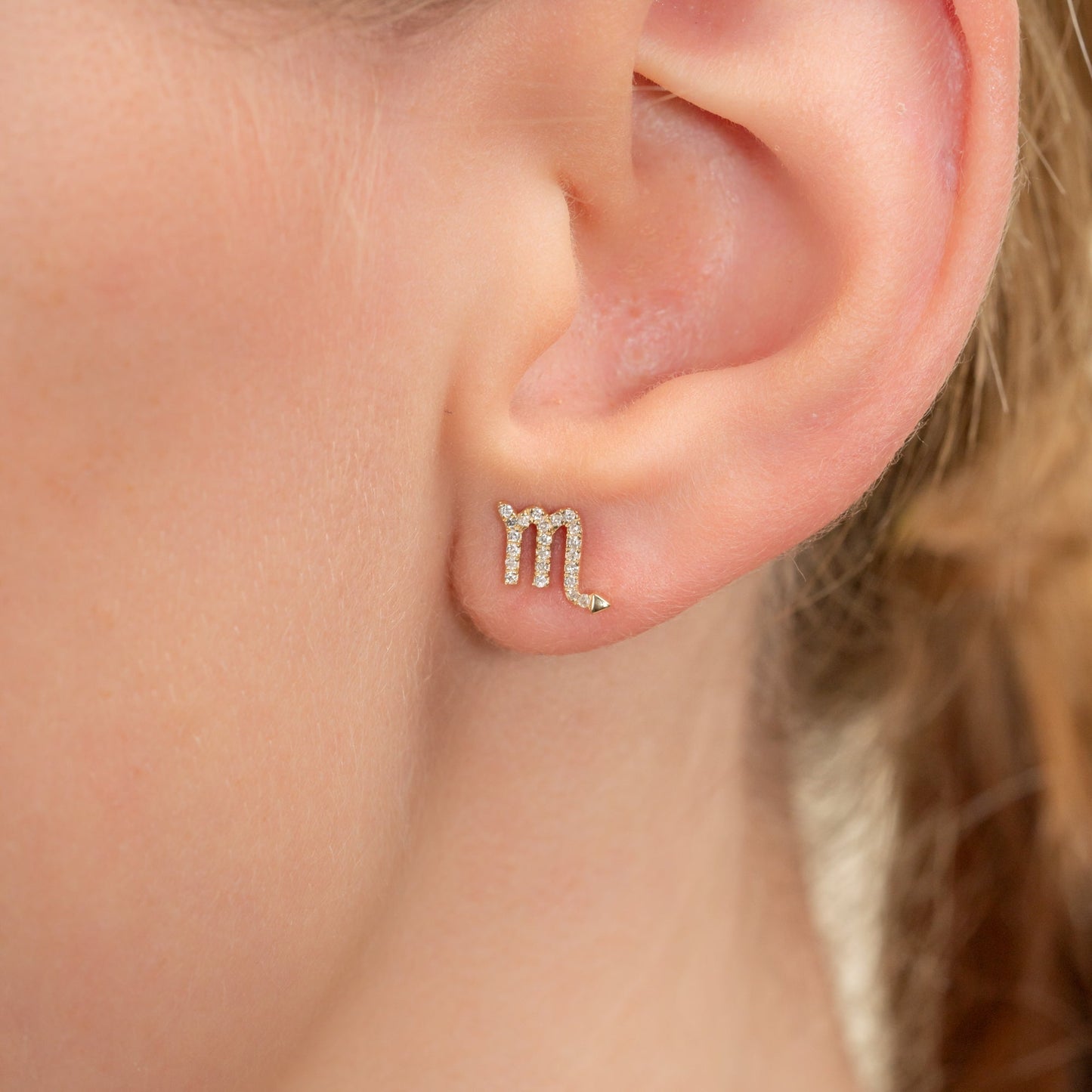 Horoscope Diamond Stud Earrings, Destiny - Geum Jewels