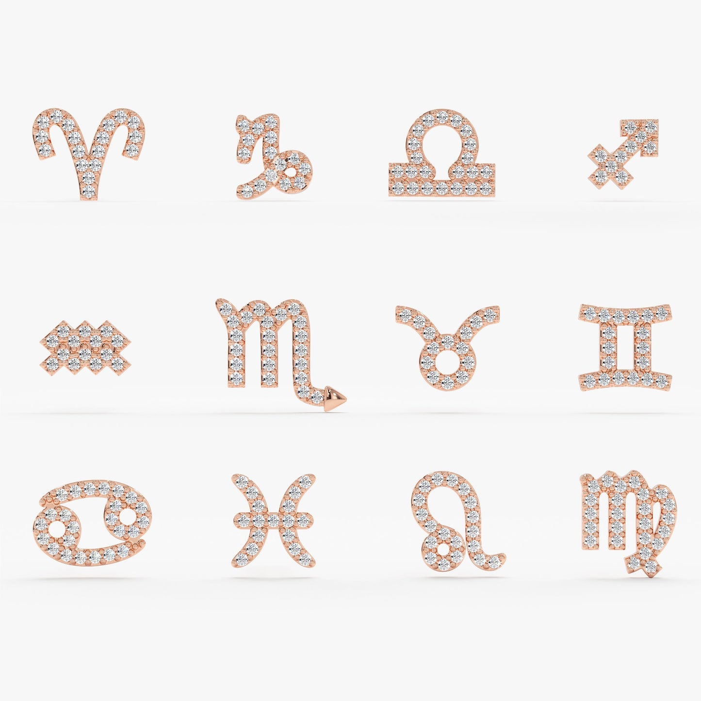 Horoscope Diamond Stud Earrings, Destiny - Geum Jewels