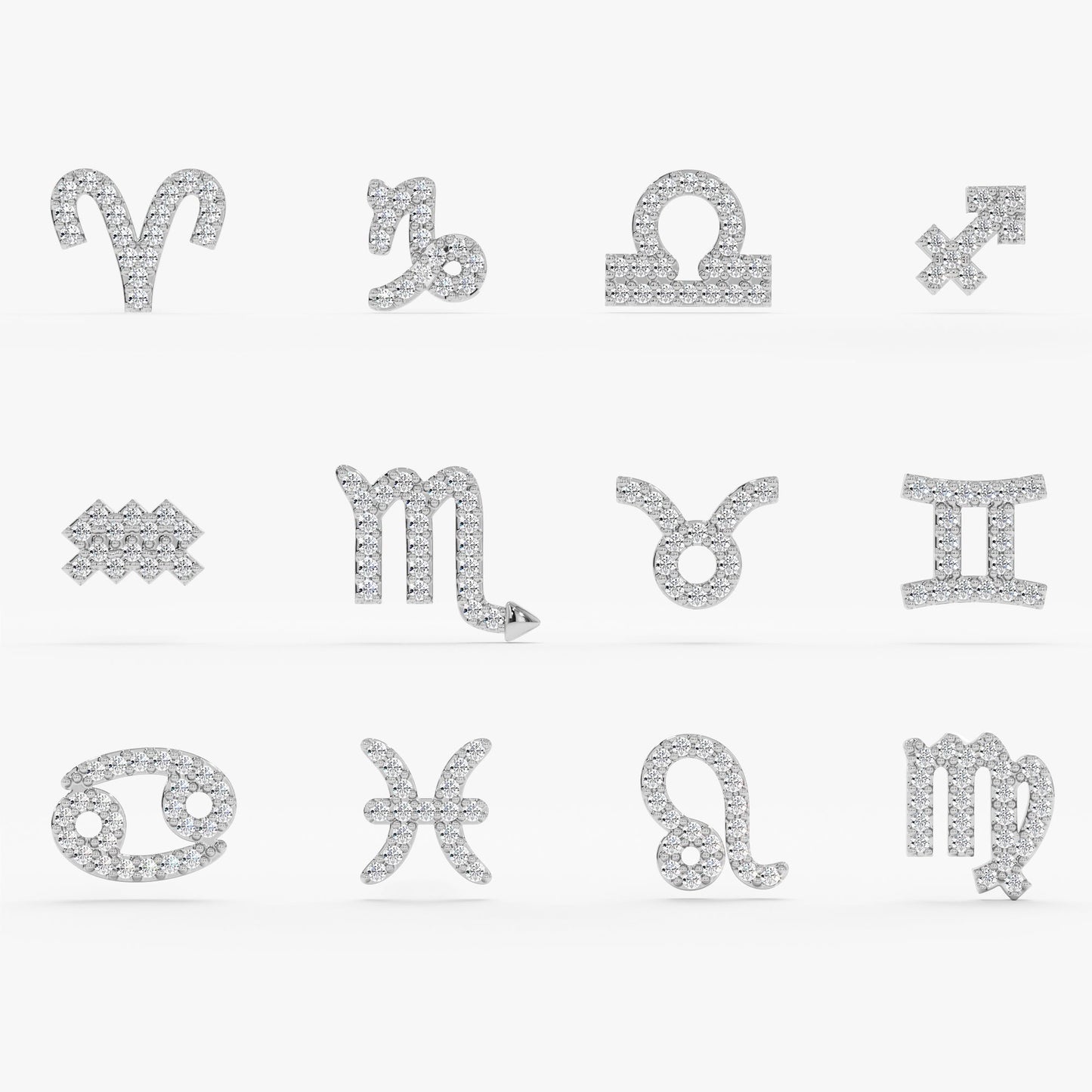 Horoscope Diamond Stud Earrings, Destiny - Geum Jewels