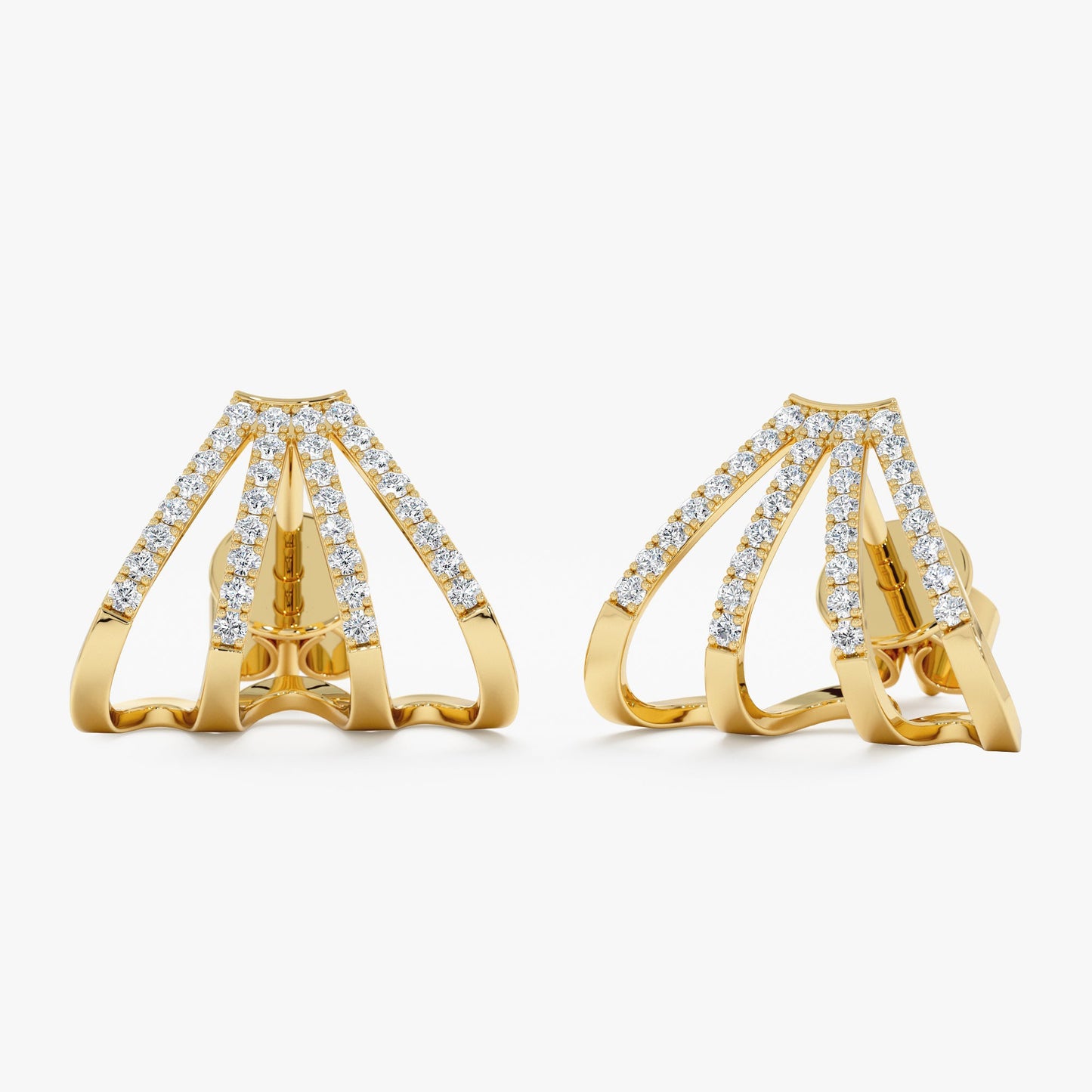 Diamond Arrow Cage Huggies, Justine - Geum Jewels