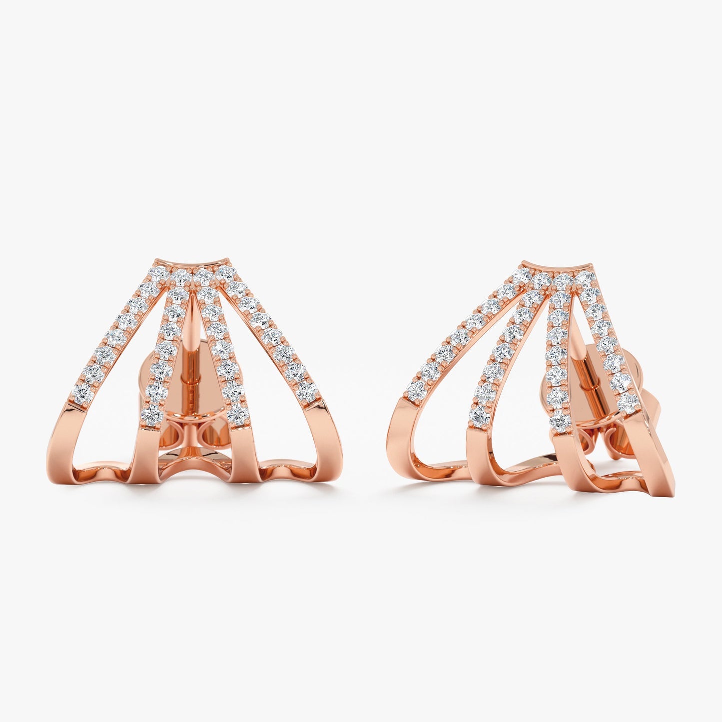 Diamond Arrow Cage Huggies, Justine - Geum Jewels