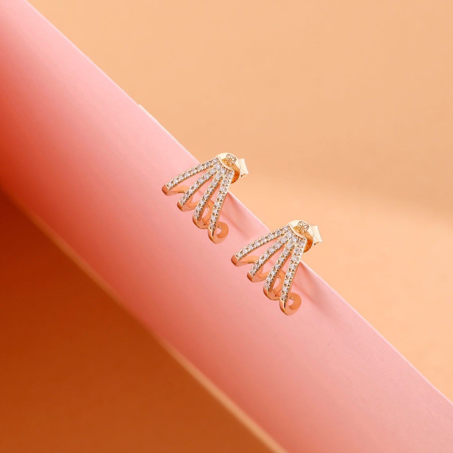 Diamond Arrow Cage Huggies, Justine - Geum Jewels