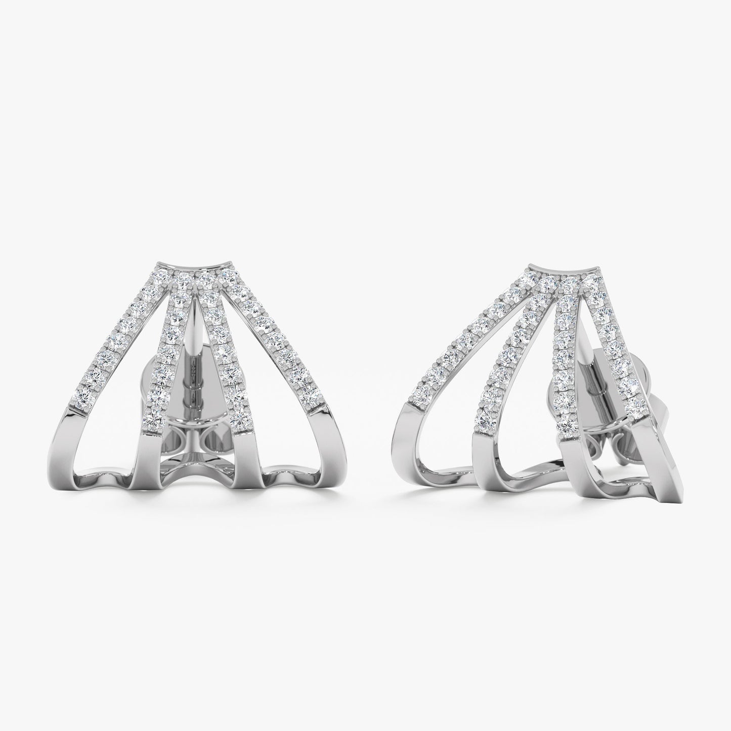 Diamond Arrow Cage Huggies, Justine - Geum Jewels