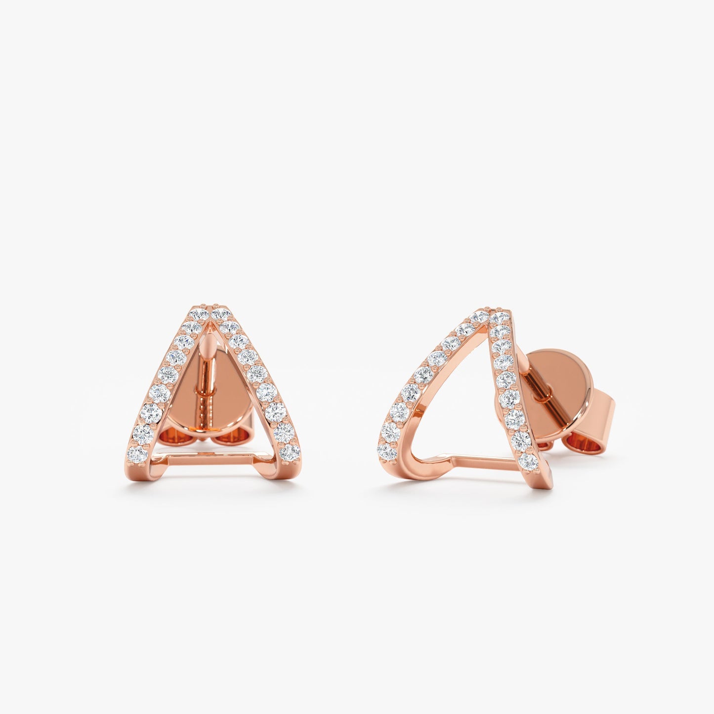 Diamond Arrow Huggie Studs, Valentina - Geum Jewels