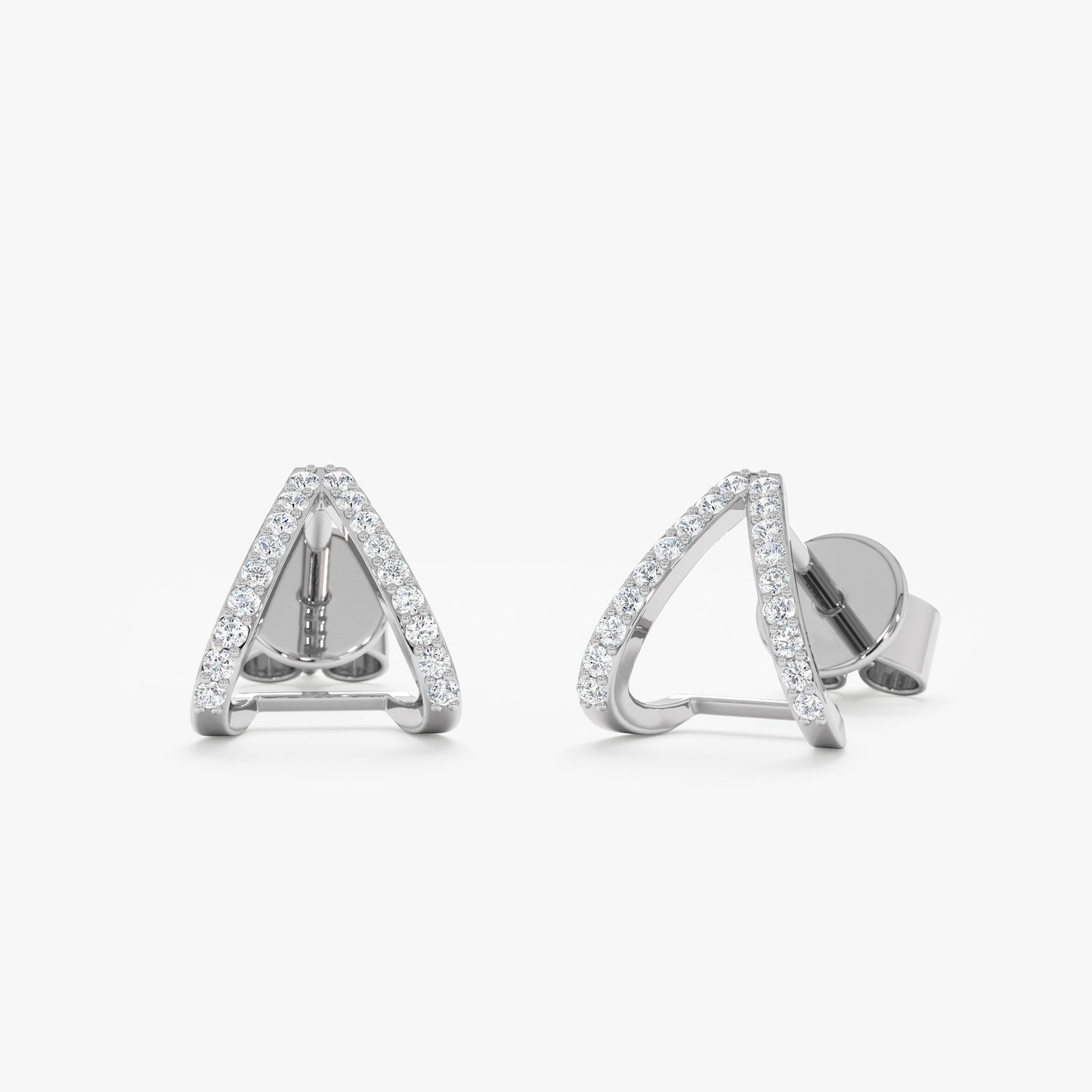 Diamond Arrow Huggie Studs, Valentina - Geum Jewels