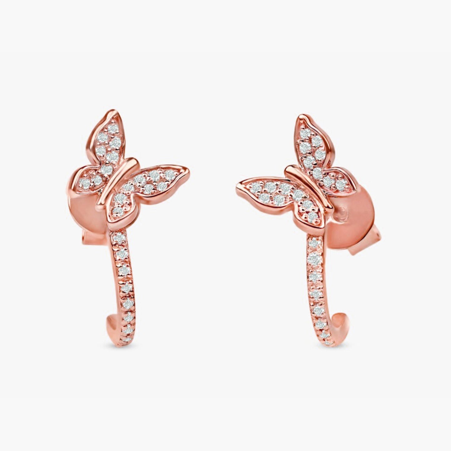 Diamond Butterfly Huggies, Phoebe - Geum Jewels