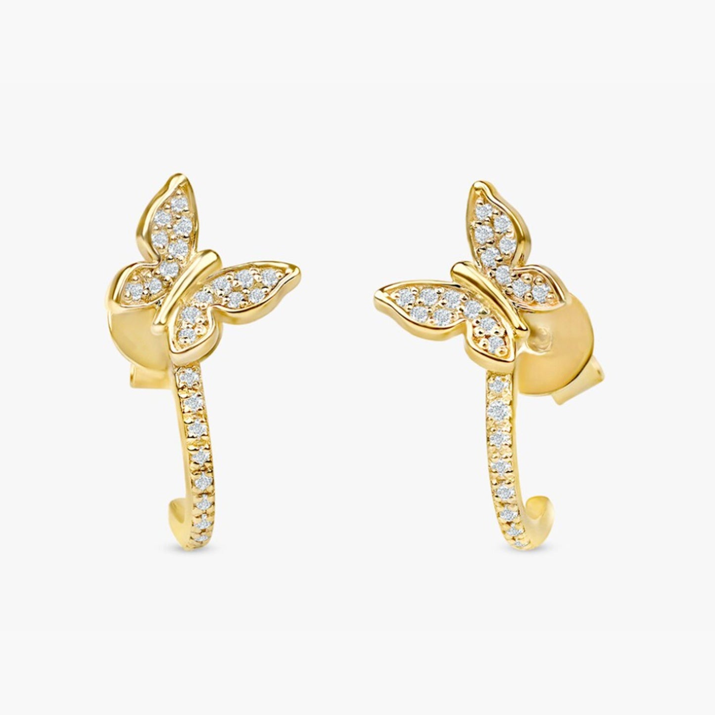 Diamond Butterfly Huggies, Phoebe - Geum Jewels