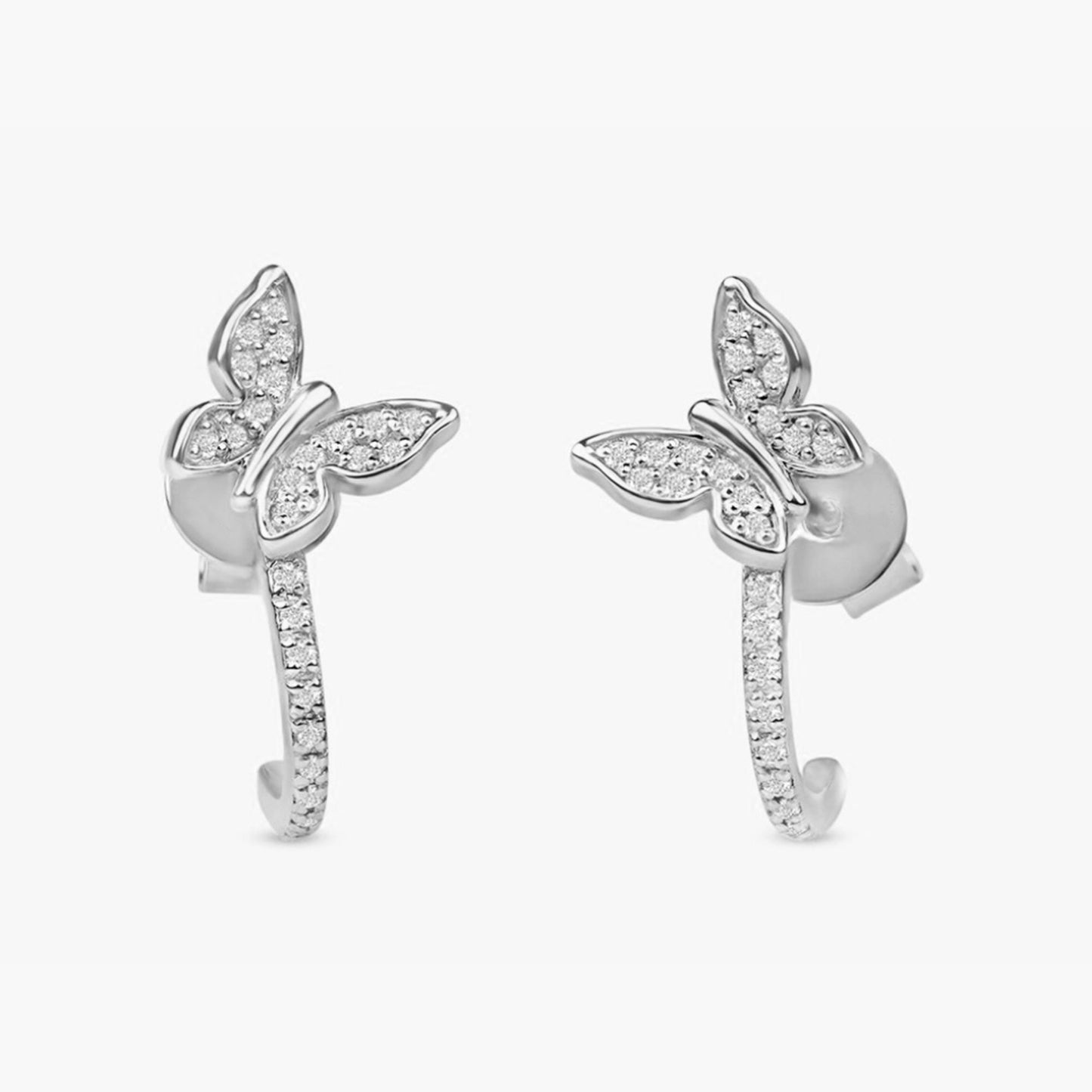 Diamond Butterfly Huggies, Phoebe - Geum Jewels