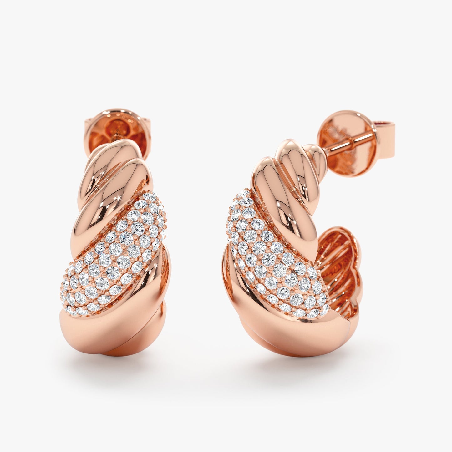 Diamond Croissant Huggies, Avalon - Geum Jewels