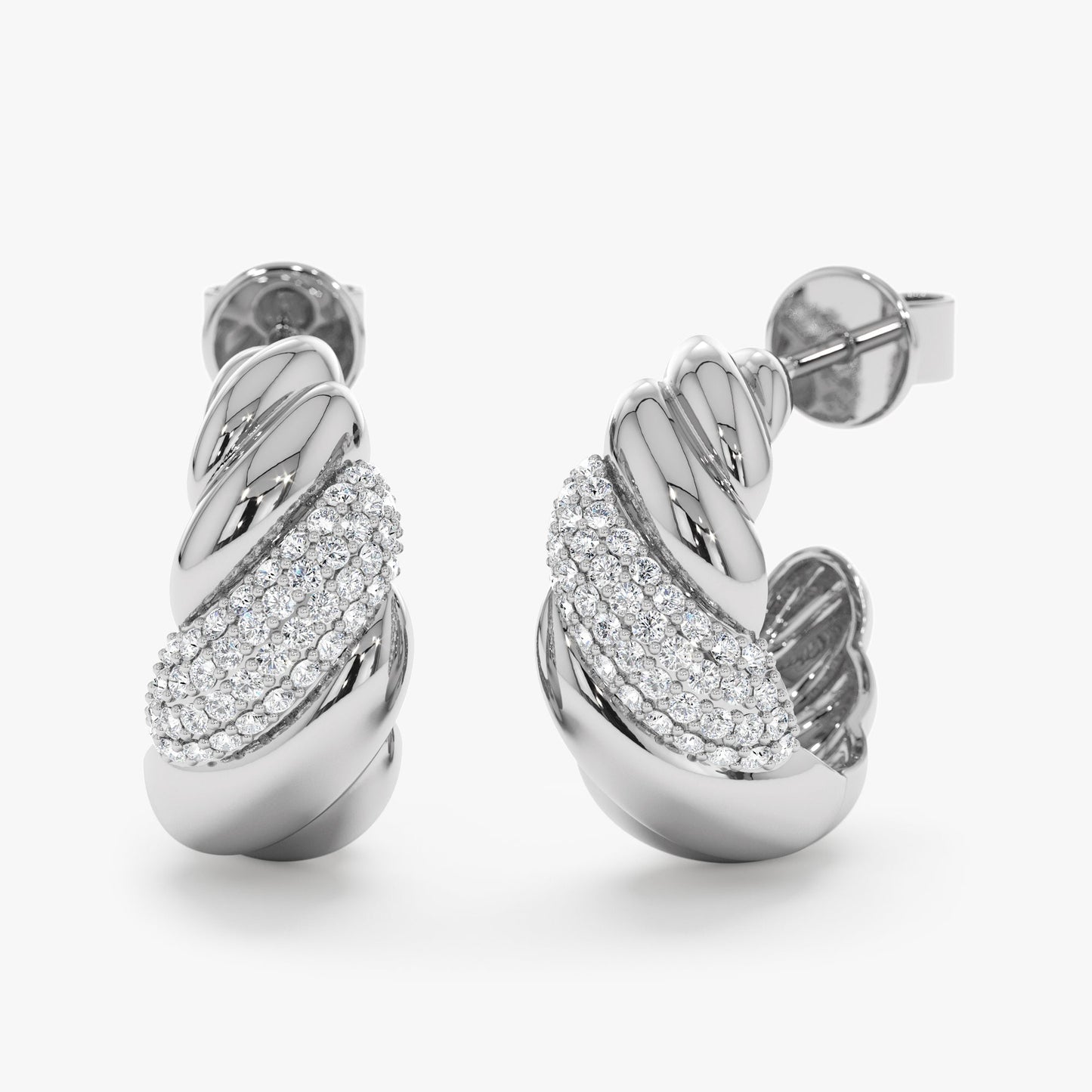 Diamond Croissant Huggies, Avalon - Geum Jewels