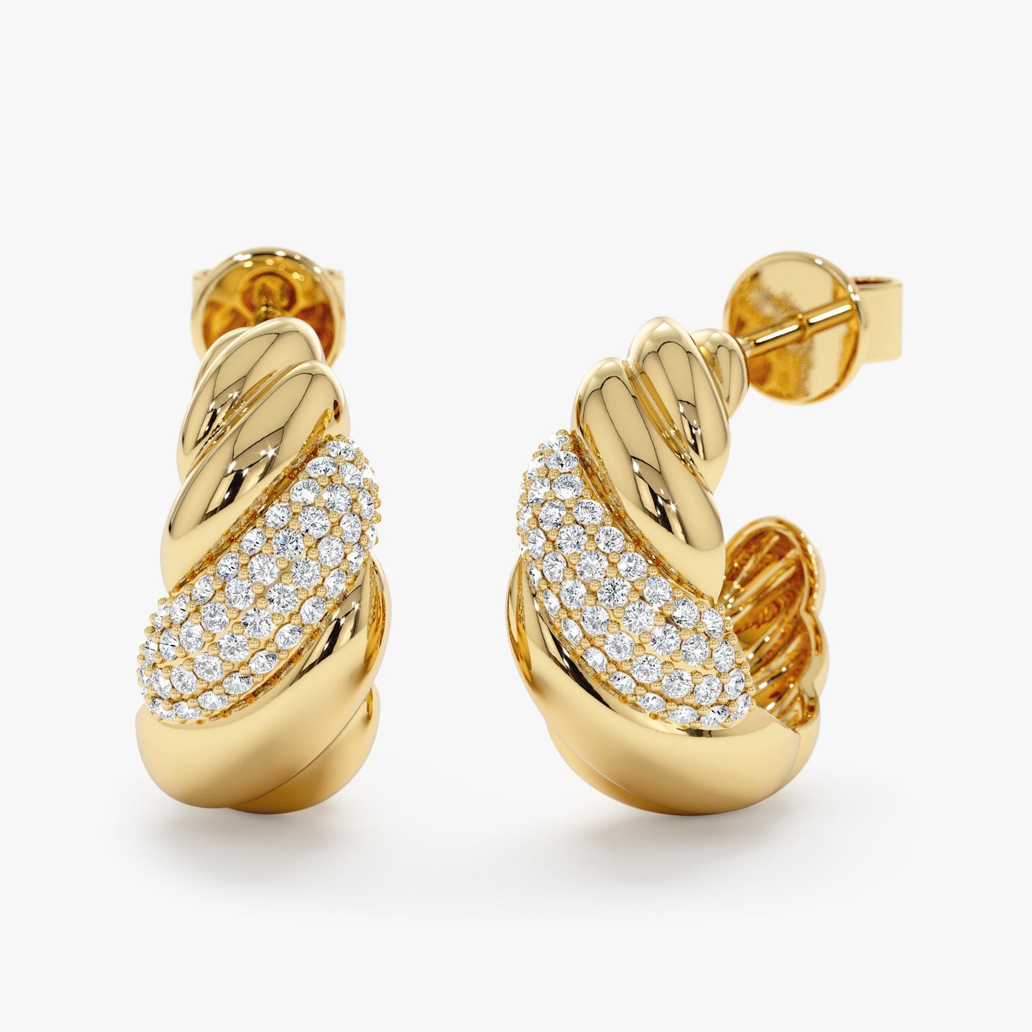 Diamond Croissant Huggies, Avalon - Geum Jewels