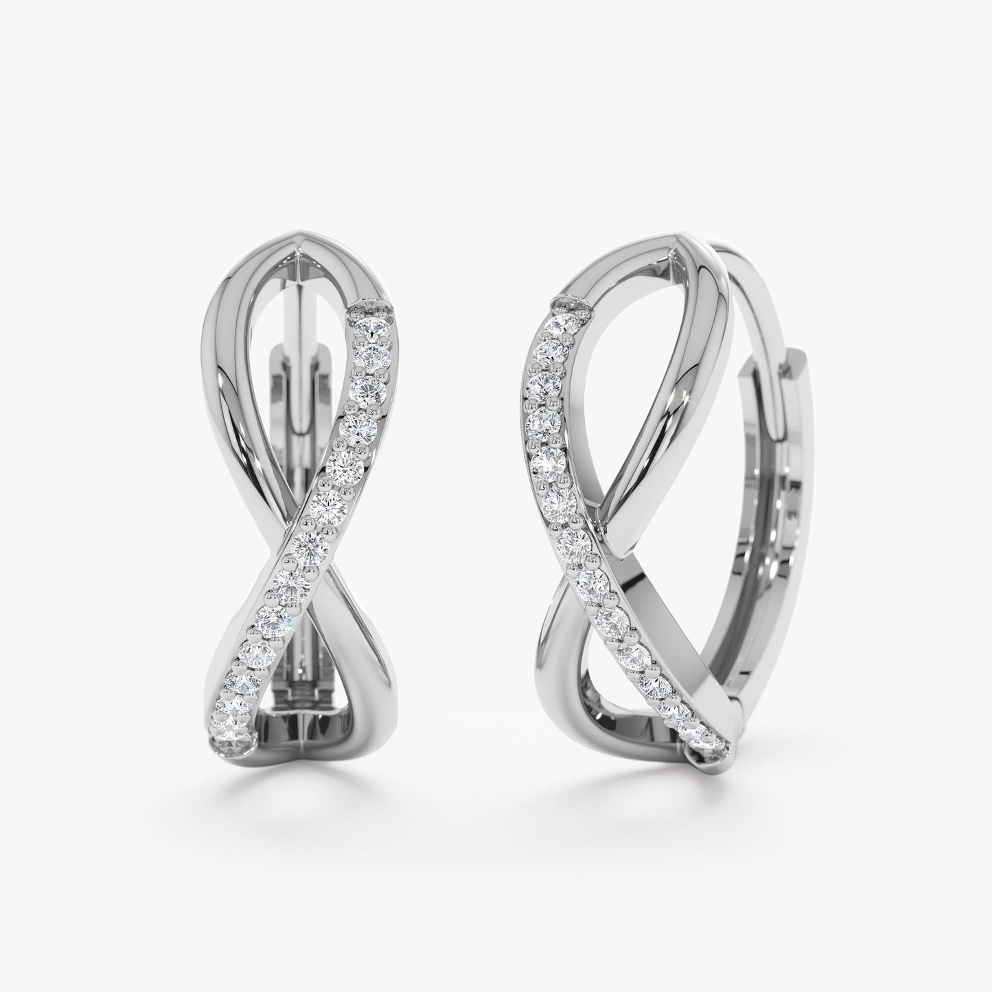 Diamond Infinity Hoop Earrings, Danica - Geum Jewels
