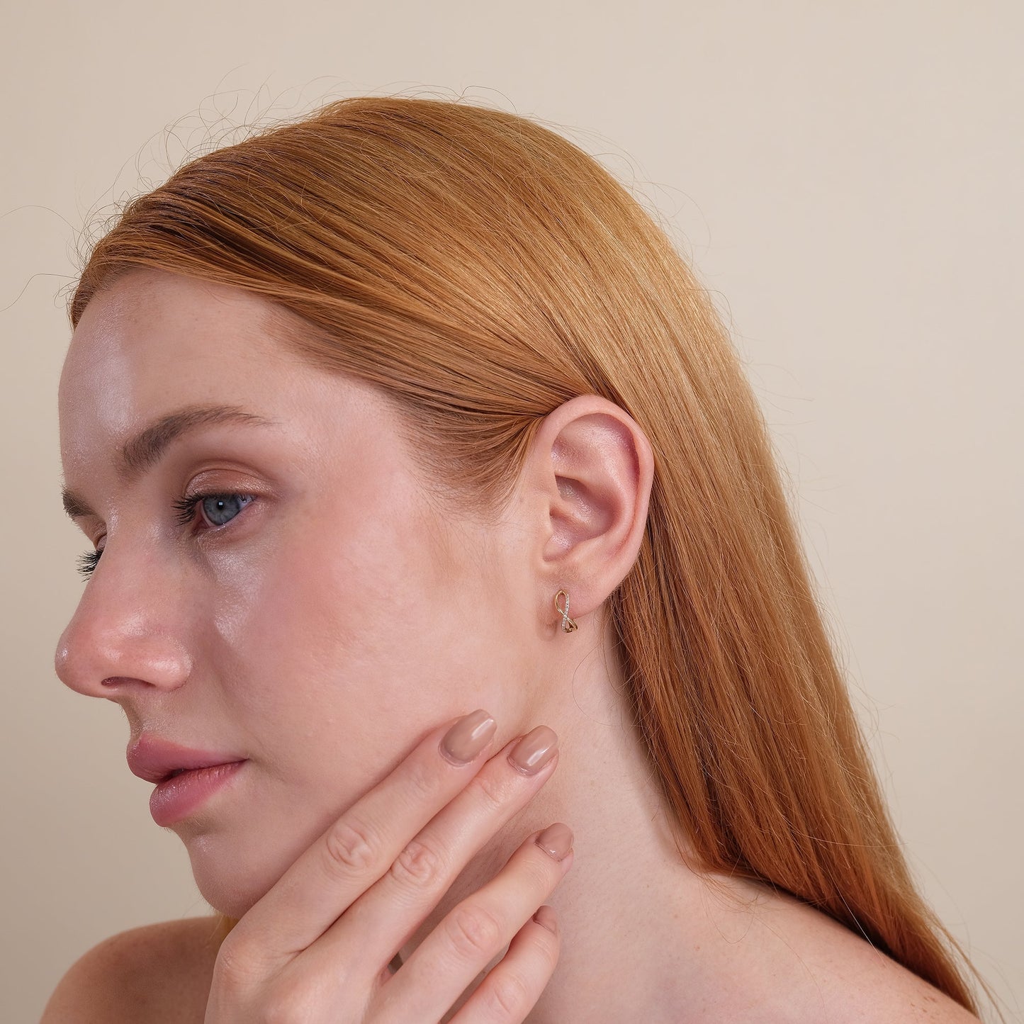 Diamond Infinity Hoop Earrings, Danica - Geum Jewels