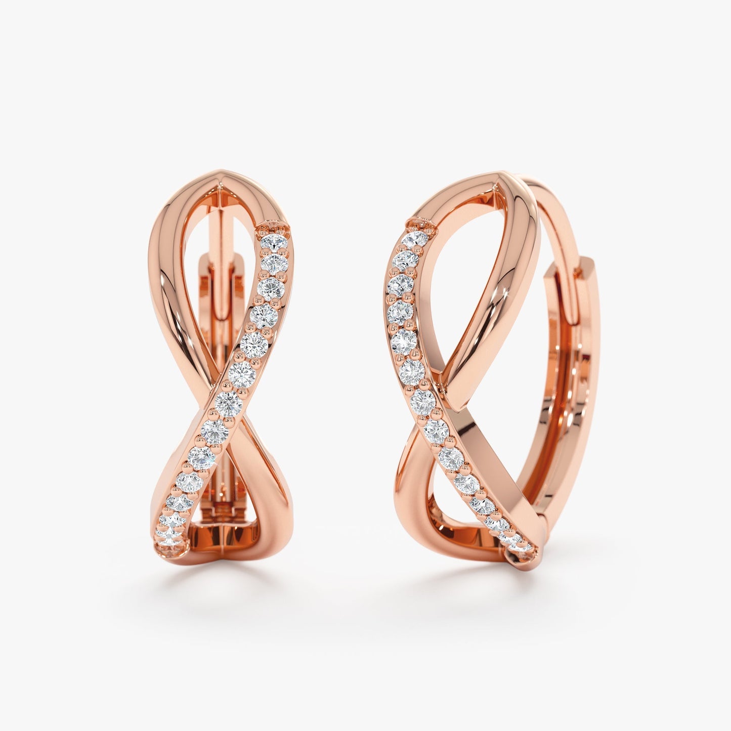 Diamond Infinity Hoop Earrings, Danica - Geum Jewels